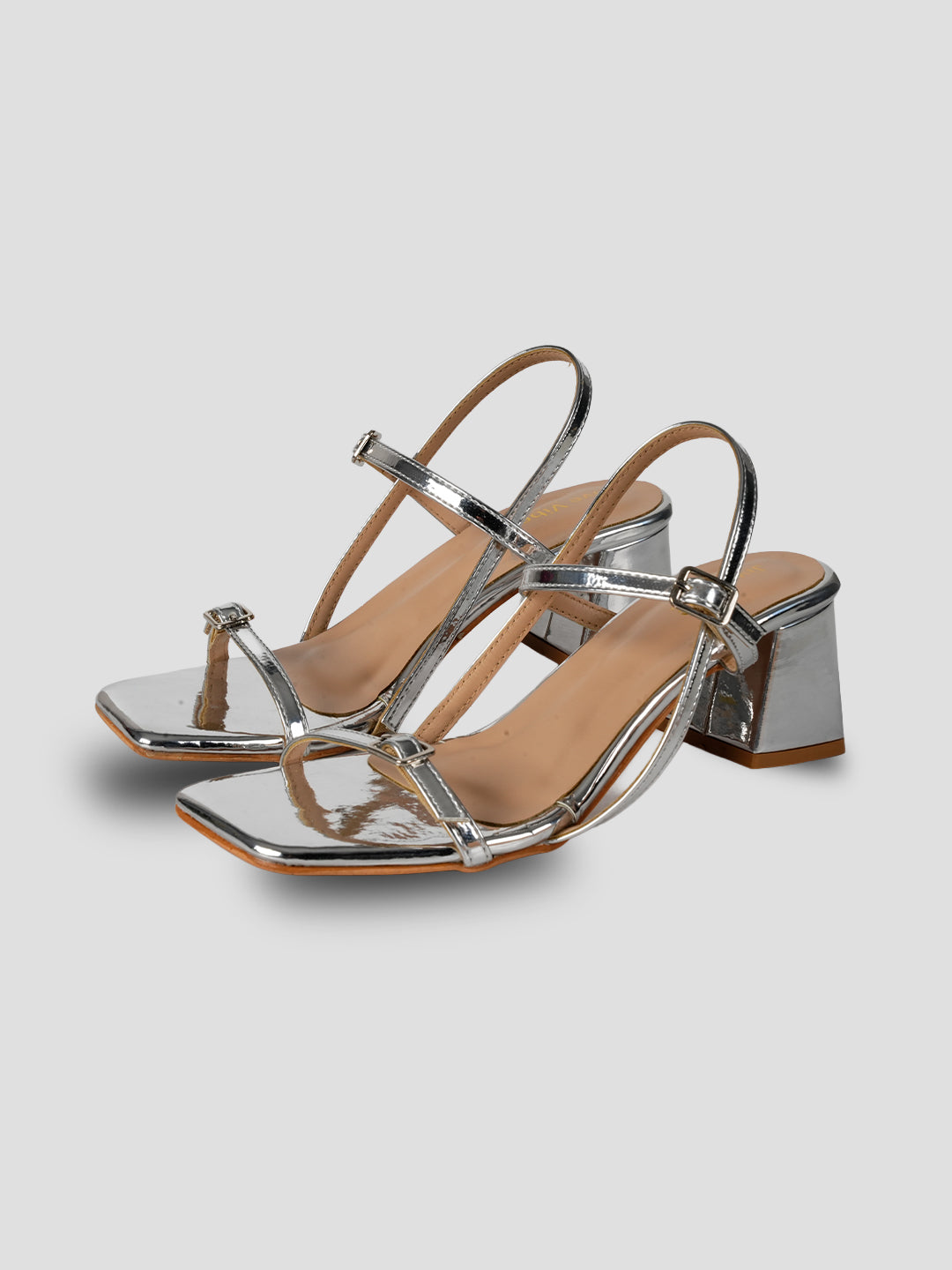 JiveVibe By Ezok Women's Block Heel Strappy Golden Sandal.