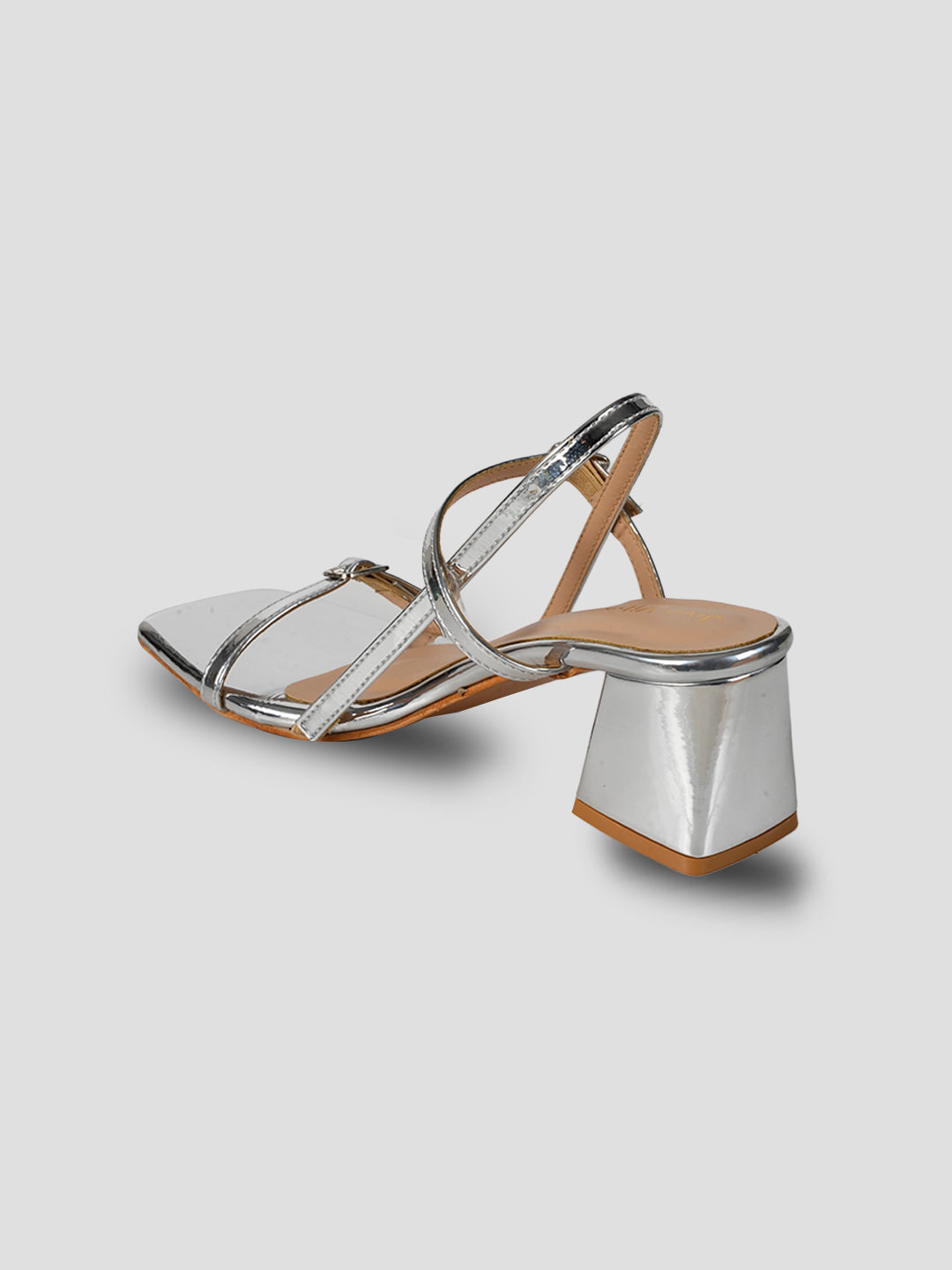 JiveVibe By Ezok Women's Block Heel Strappy Golden Sandal.