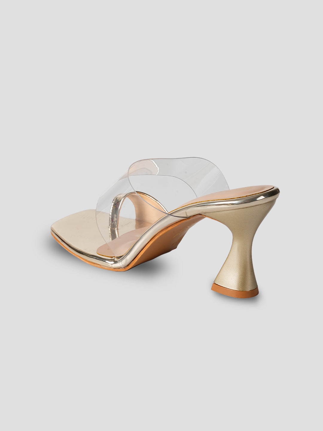 JiveVibe By Ezok Women's Block Heel Mule Golden Sandal.