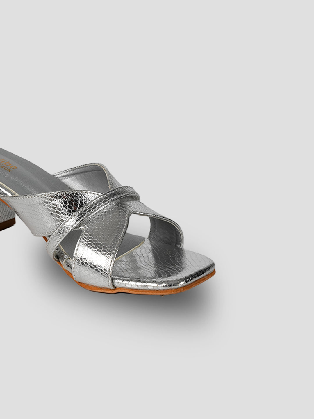 JiveVibe By Ezok Women's Block Heel Mule Golden Sandal