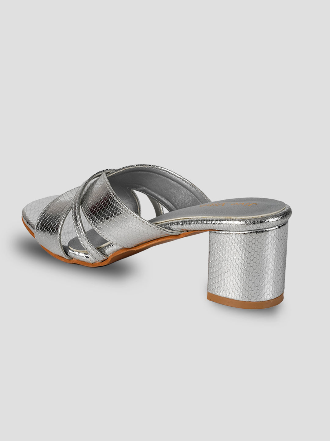 JiveVibe By Ezok Women's Block Heel Mule Golden Sandal