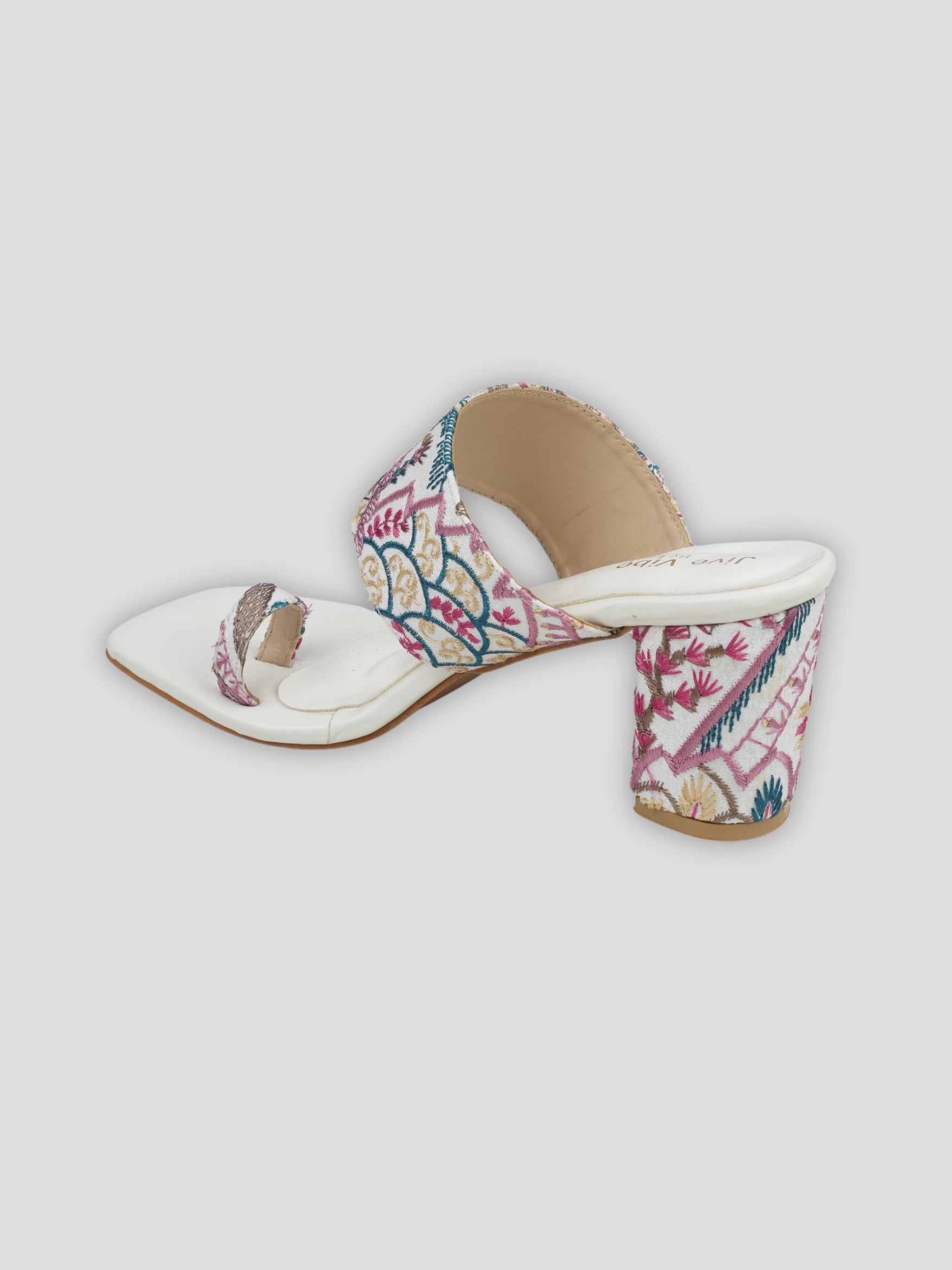 Jive Vibe By Ezok Multicolour Embroidery Fabric Sandals