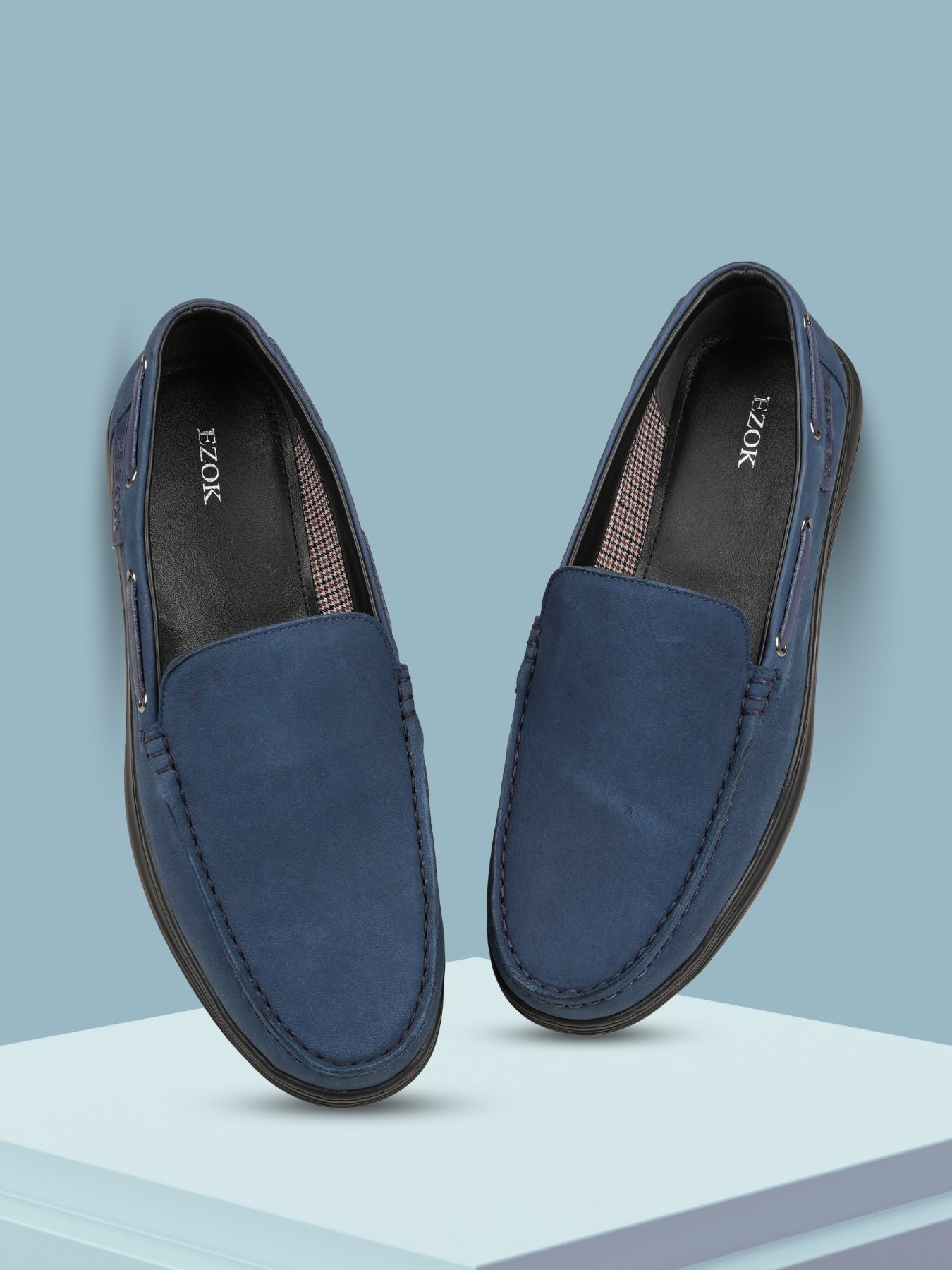 Ezok Men's Leather Slip-On Casual Shoes - Effortless Style & Comfort