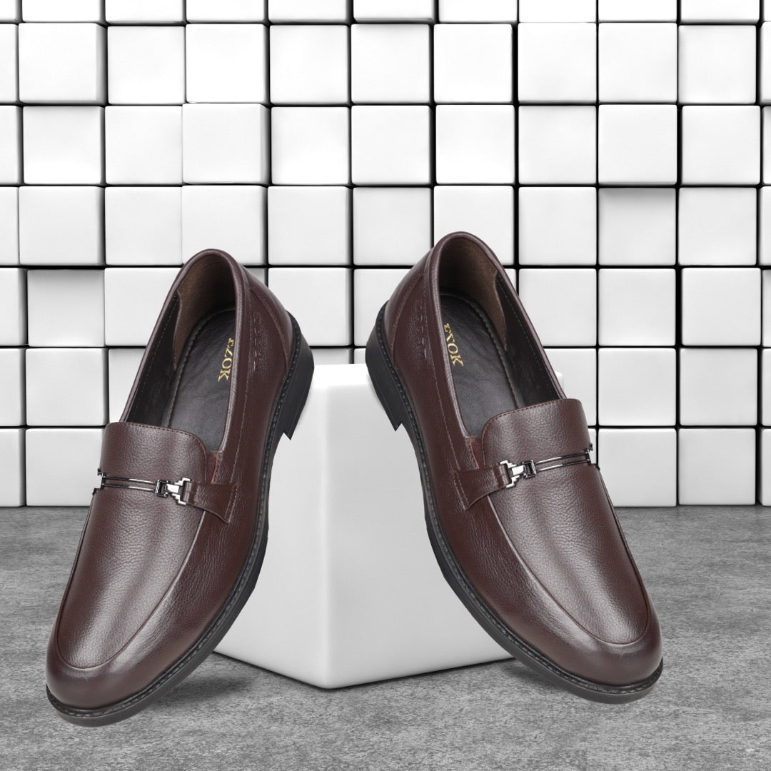 Ezok Men Leather Slip-On Casual Shoes