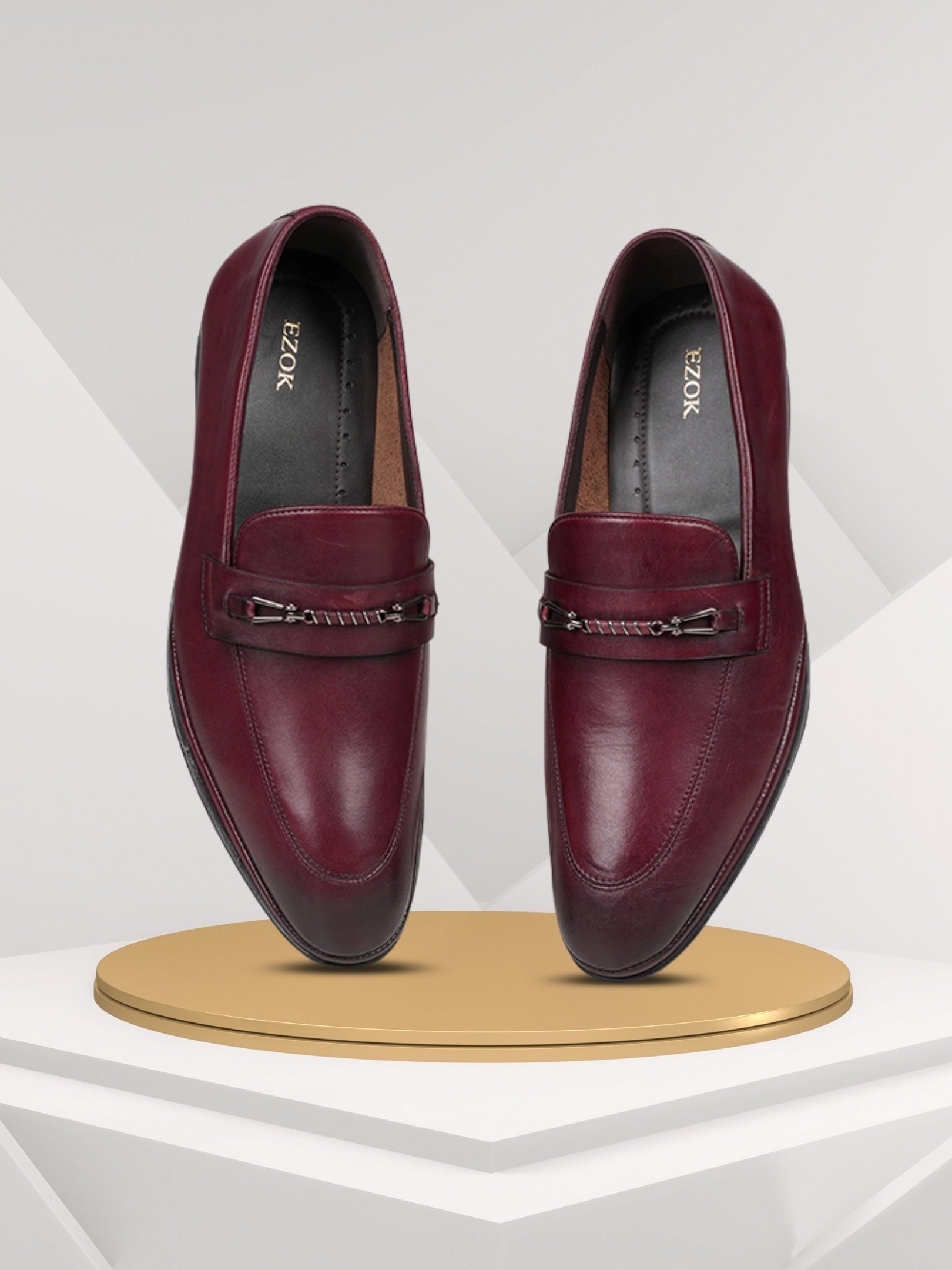 Ezok Man Leather Casual Slip On Shoes