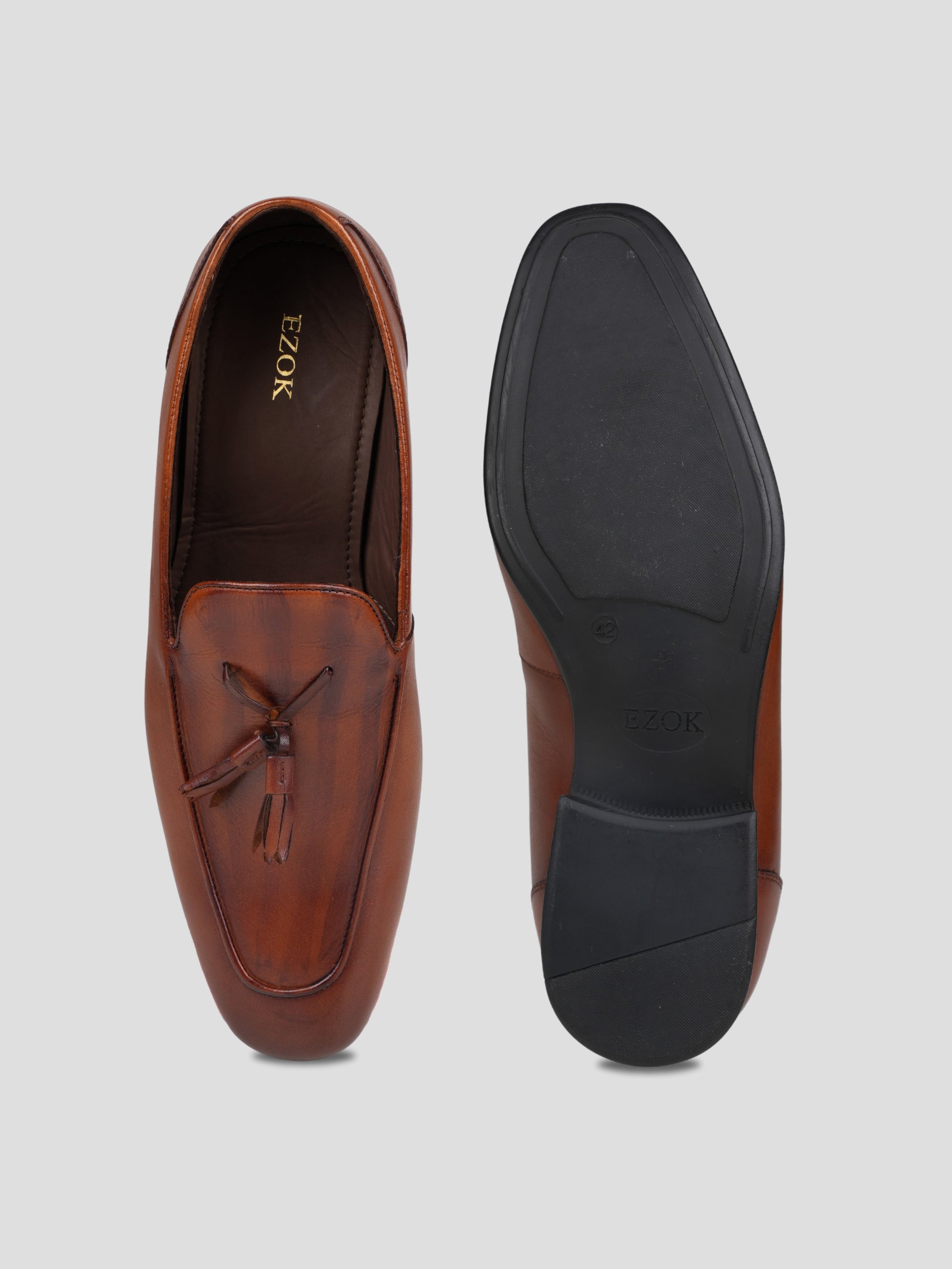 Ezok Men Leather Lace-Up Casual Shoes