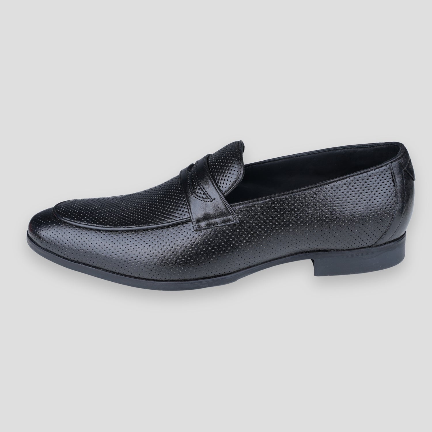 Ezok Men Leather Black Lace-Up Casual Shoes