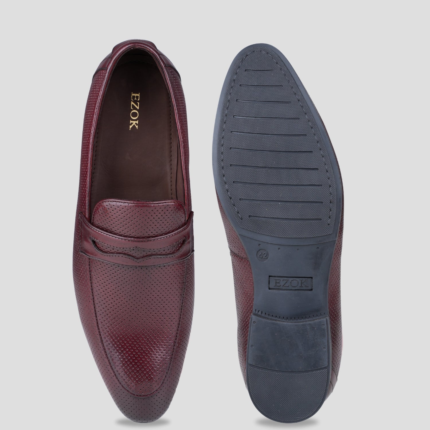 Ezok Men Leather Black Lace-Up Casual Shoes