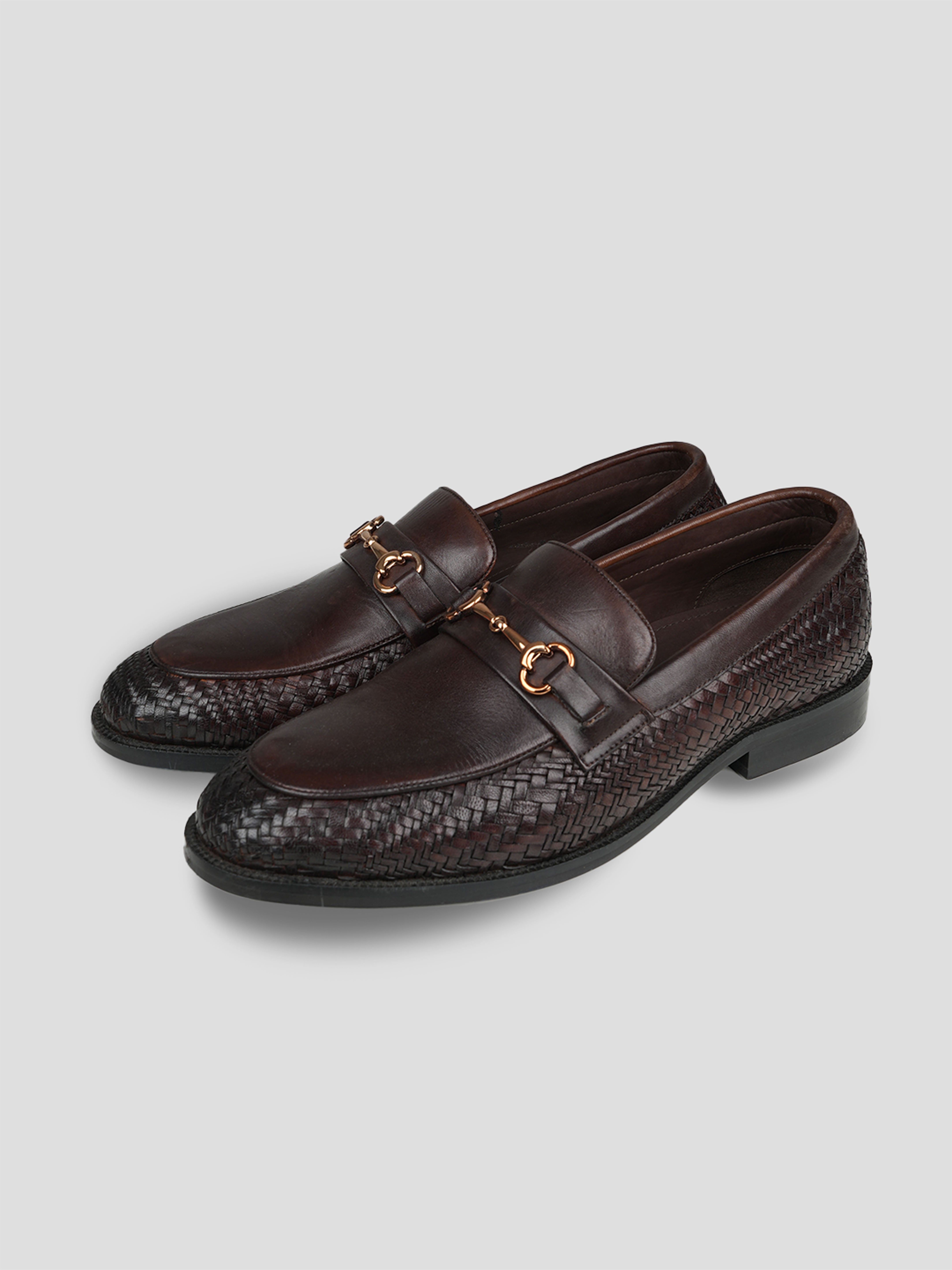 Ezok Men Leather Brown Lace-Up Casual Shoes
