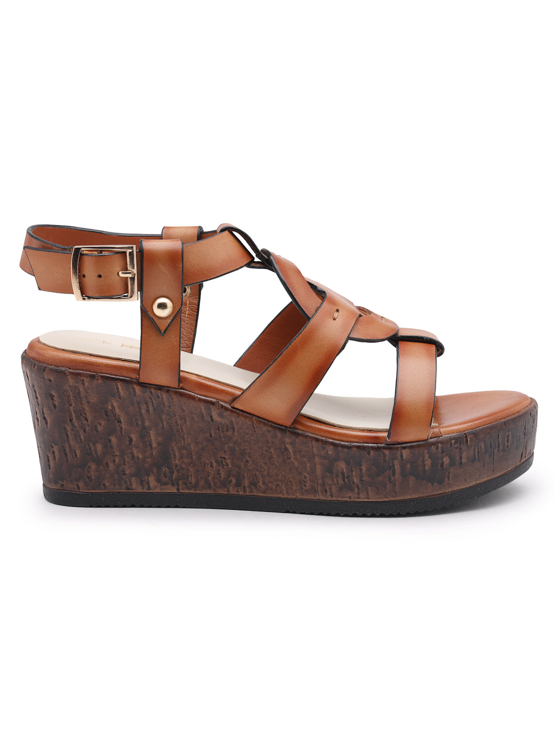Ezok Tan Leather Slip On With Buckle Sandals