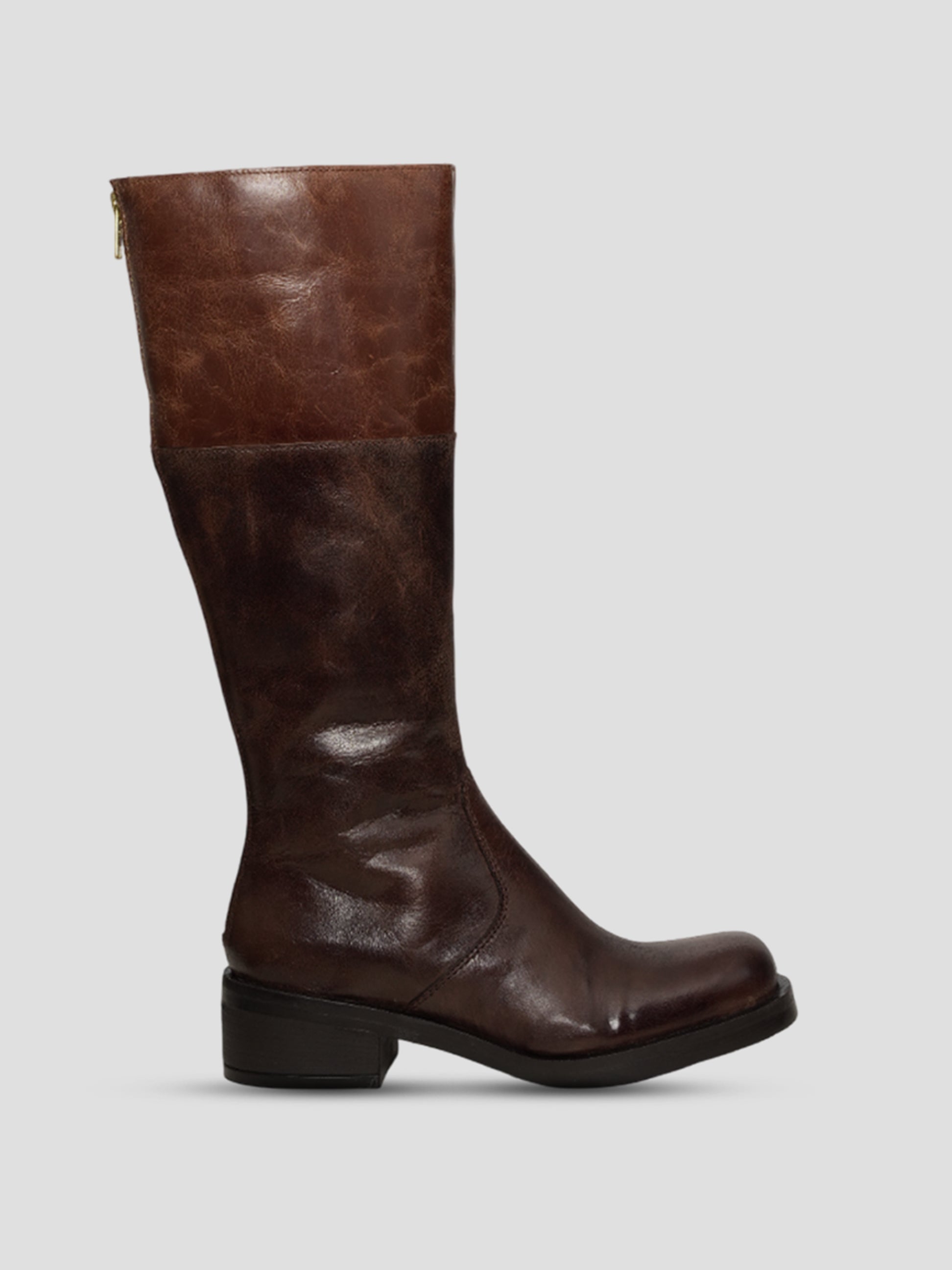 EZOK Women Brown Leather Long Boots