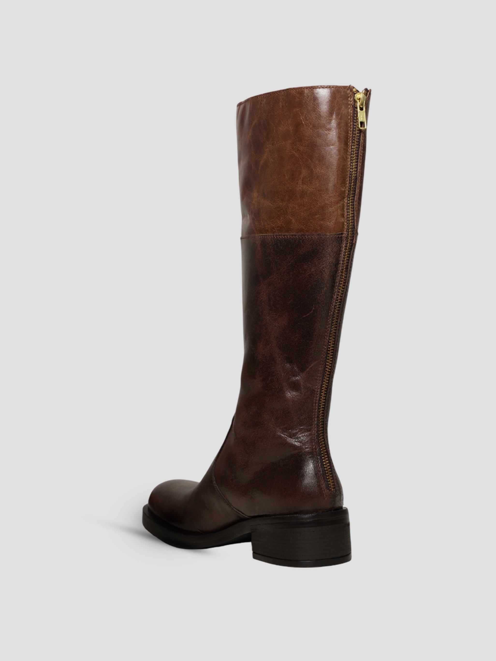 EZOK Women Brown Leather Long Boots
