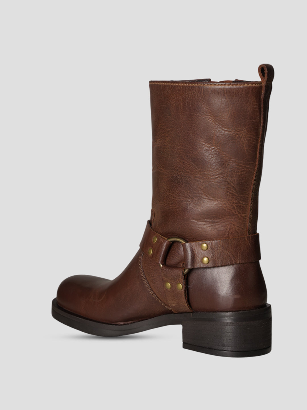 EZOK Women Brown Leather Pull-On Boots
