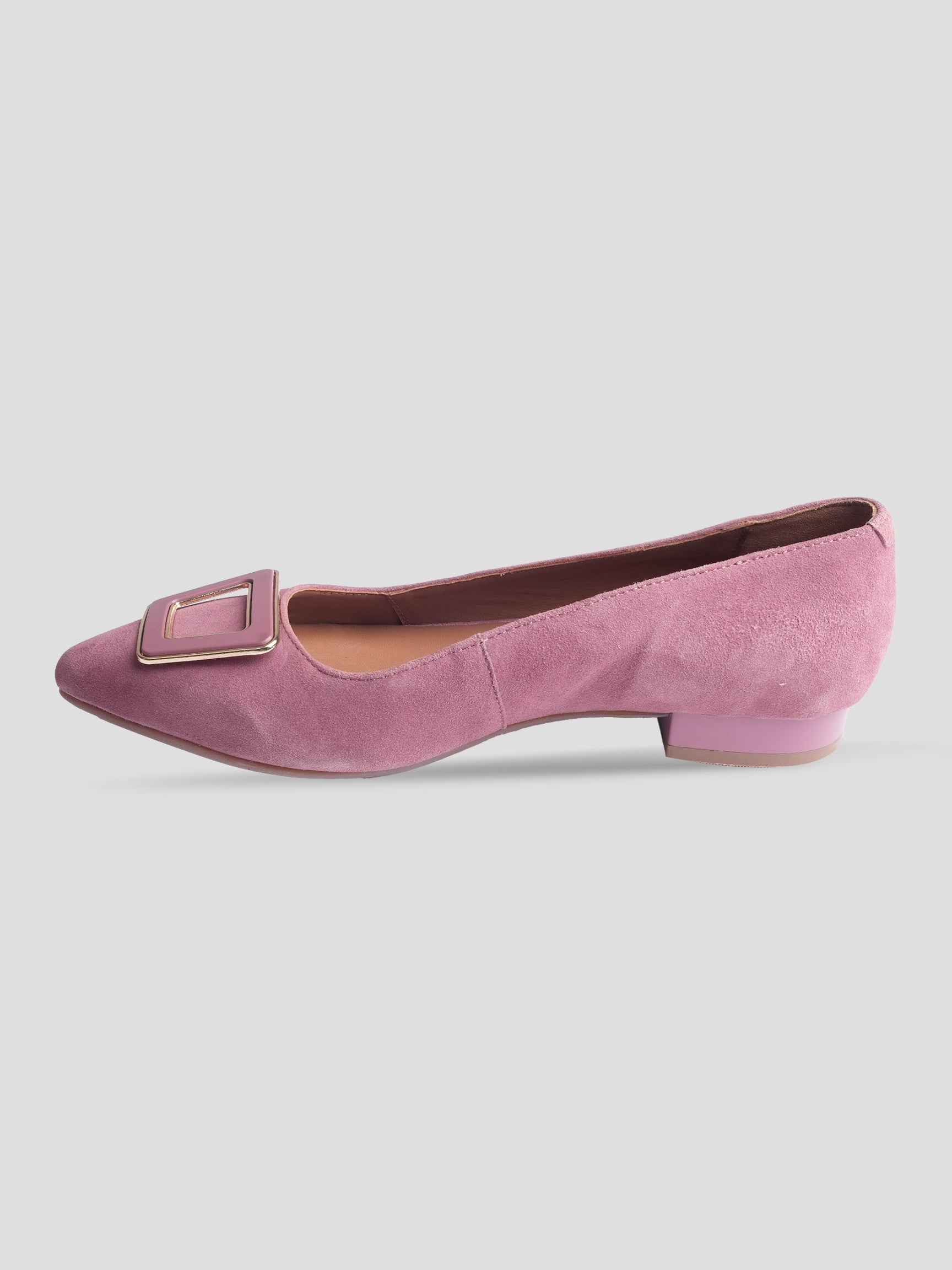 Ezok Women Pink Leather Ballerina Flats