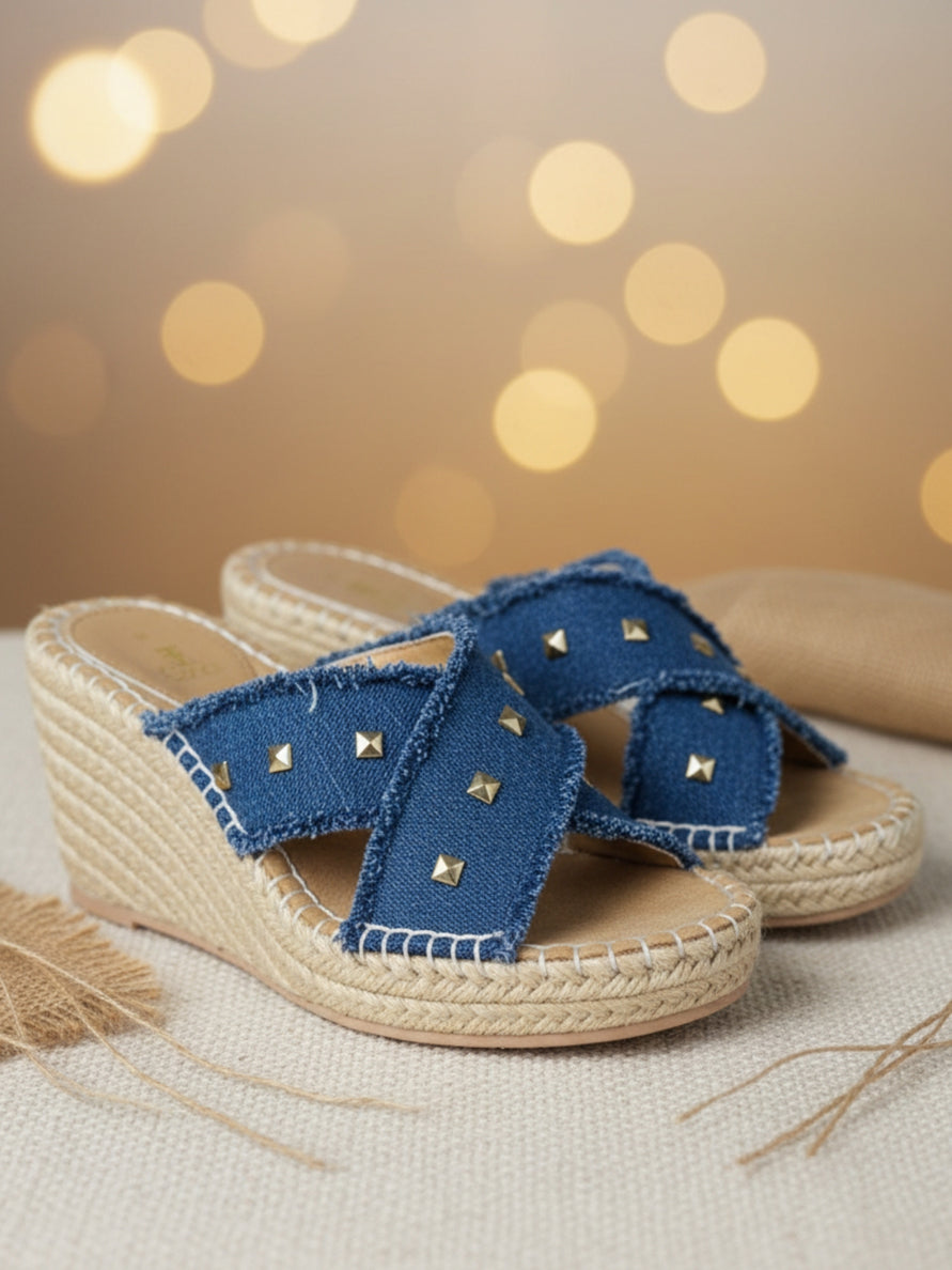 Ezok Blue Denim Slip ON Sandals