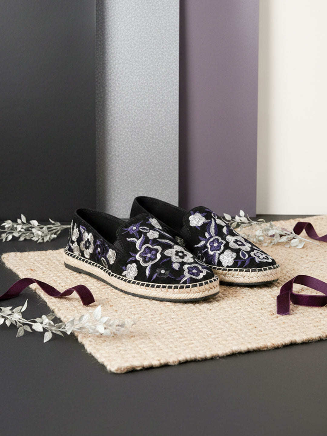 Ezok Black Suede Leather Slip On Casual Shoe