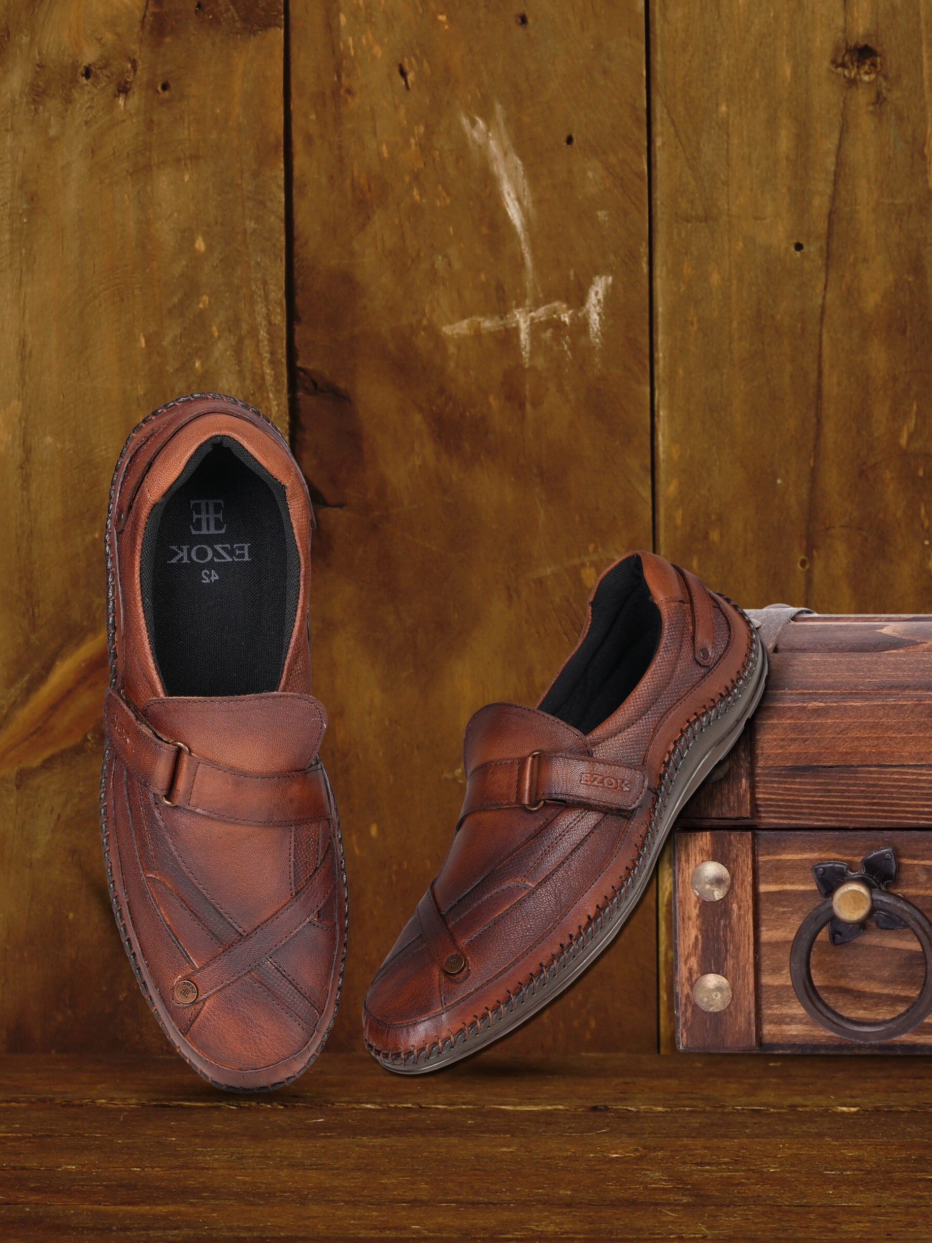 Ezok Leather Casual Shoes For Men