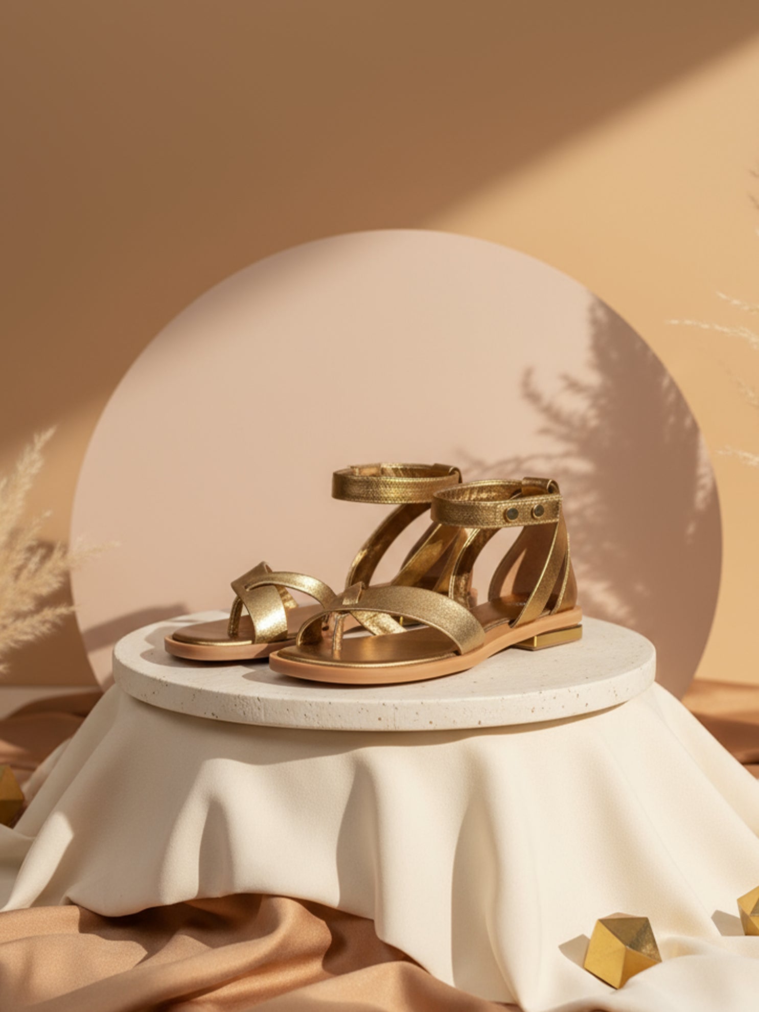 Ezok Women's Casual Leather Sandals | Stylish Open-Toe Flats Design with Cushioned Insole | Durable, Comfortable & Trendy for Daily Wear