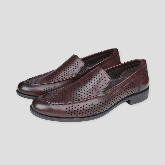 Ezok Brown Casual Leather Shoes For Men