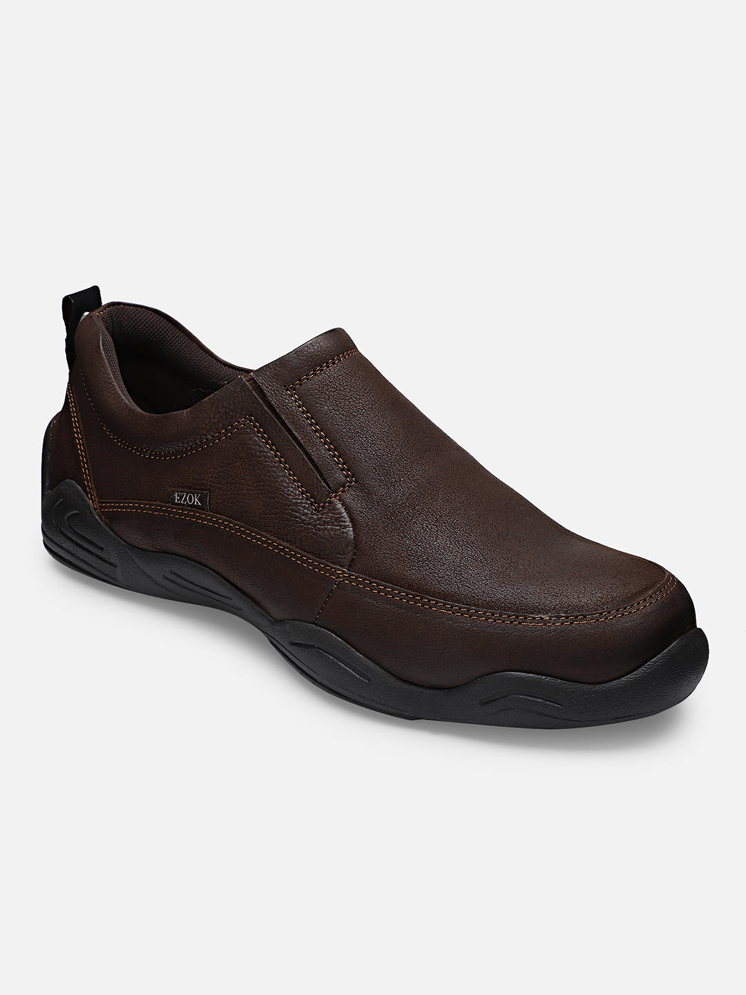 Ezok Men Seger 2100 Brown Leather Sneakers