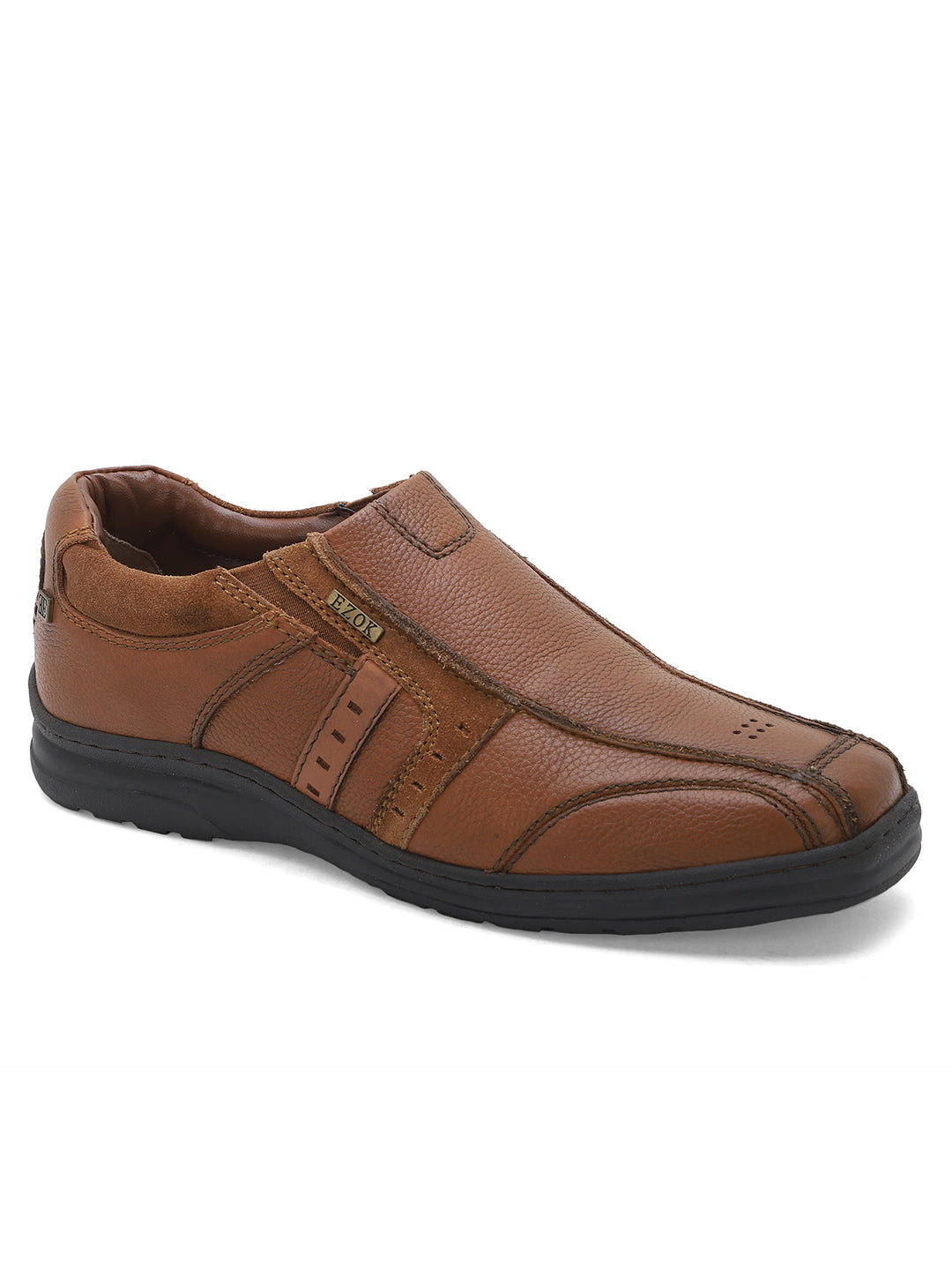 Ezok Men's Genuine Leather Slip-Ons Shoes