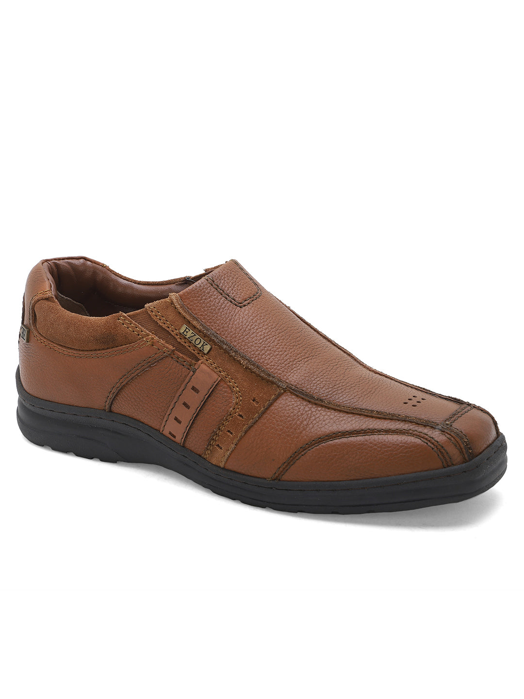 Ezok Men Genuine Leather Slip-Ons Shoes