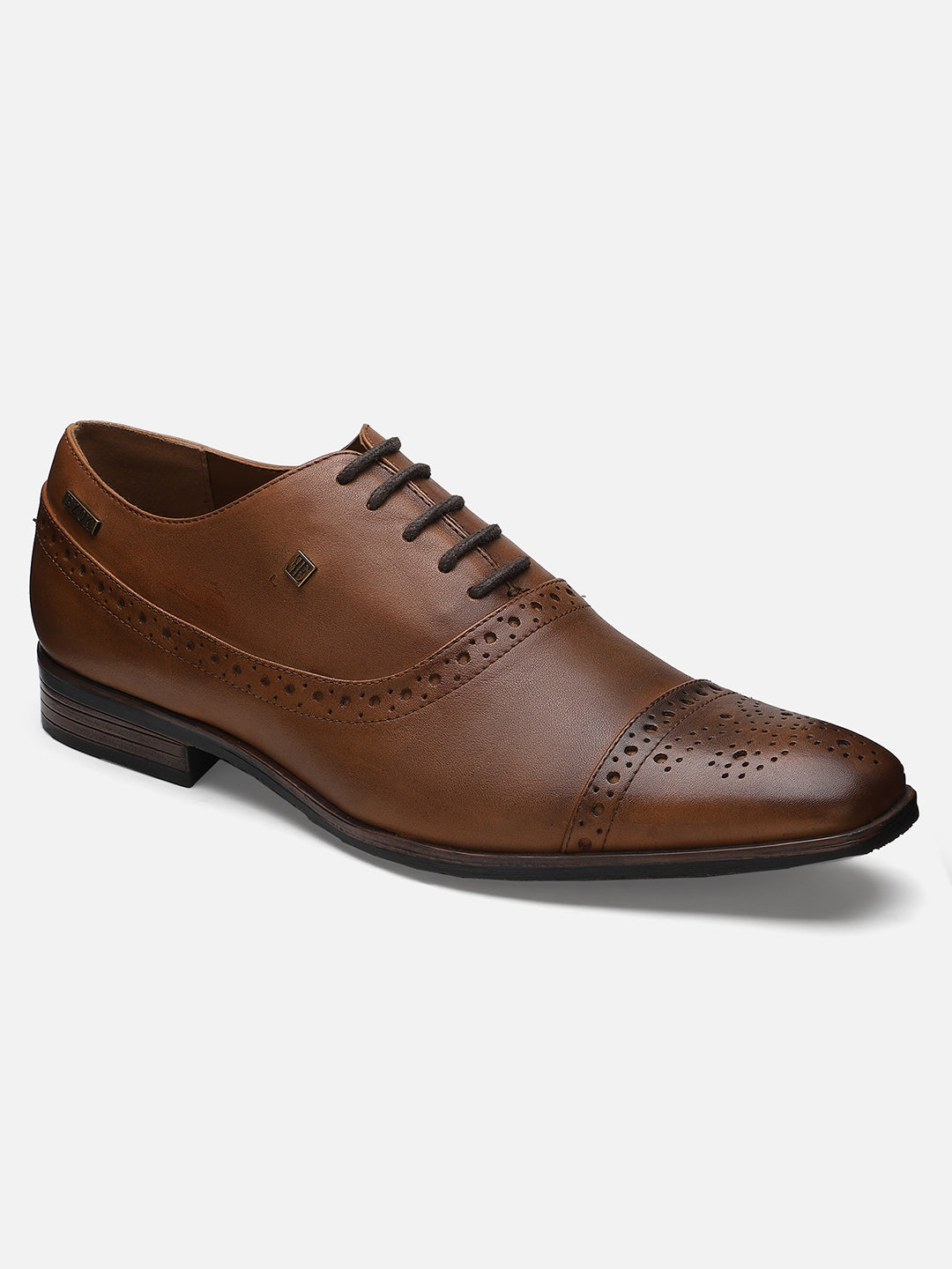 Ezok Men Brown Leather Formal Shoes
