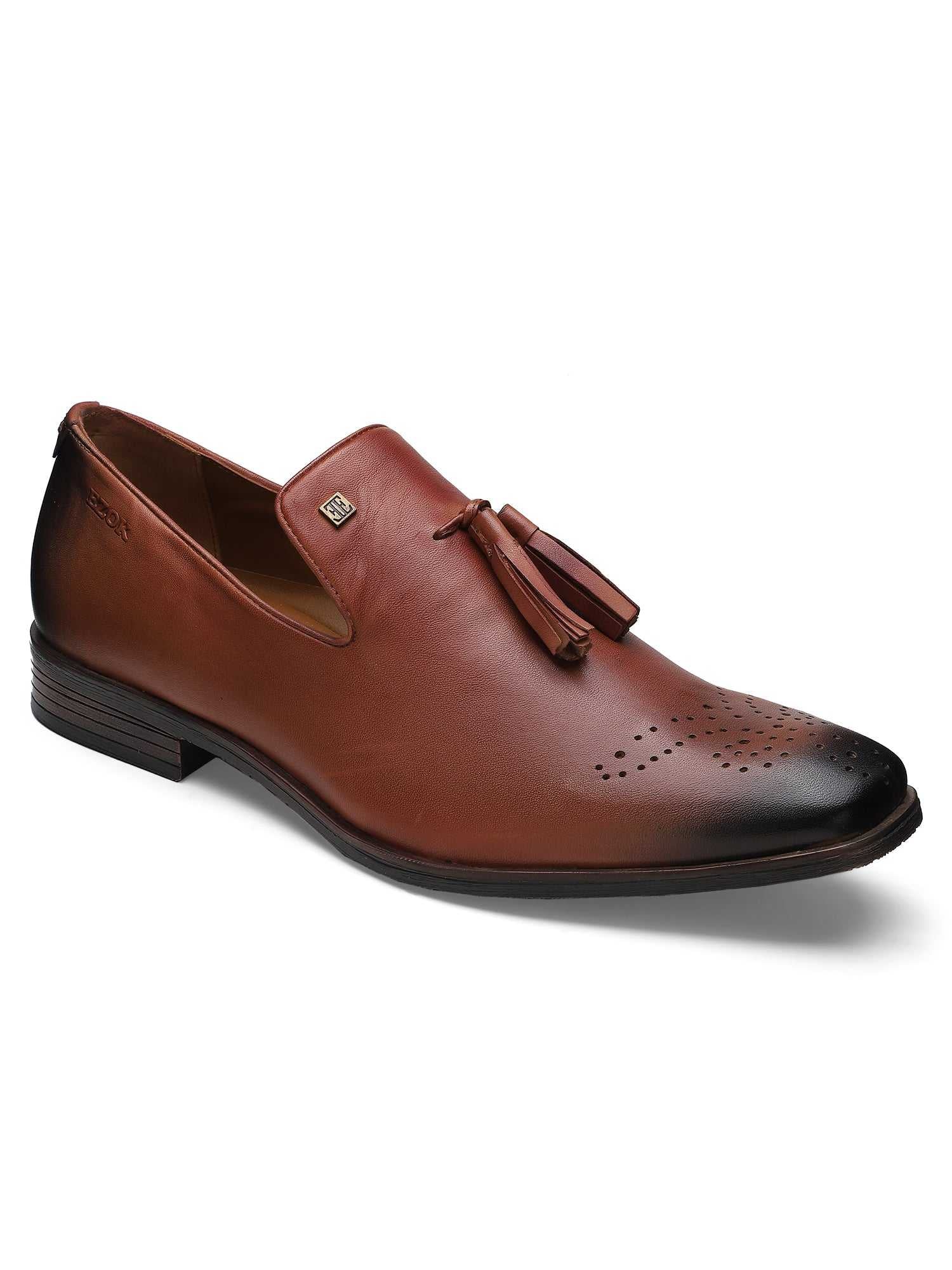 Ezok Men Bordo Leather Loafers Shoes 2052