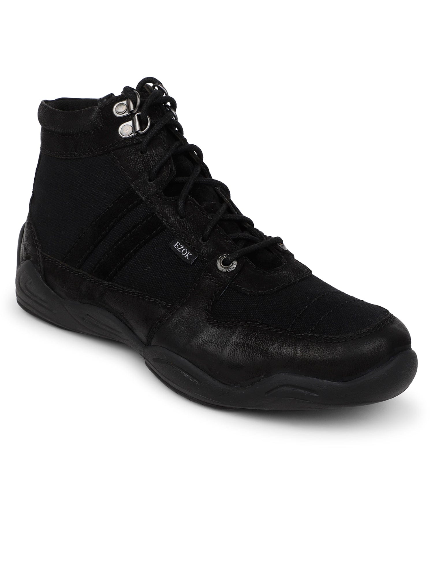 Ezok Black Strech Casual Boots Shoes
