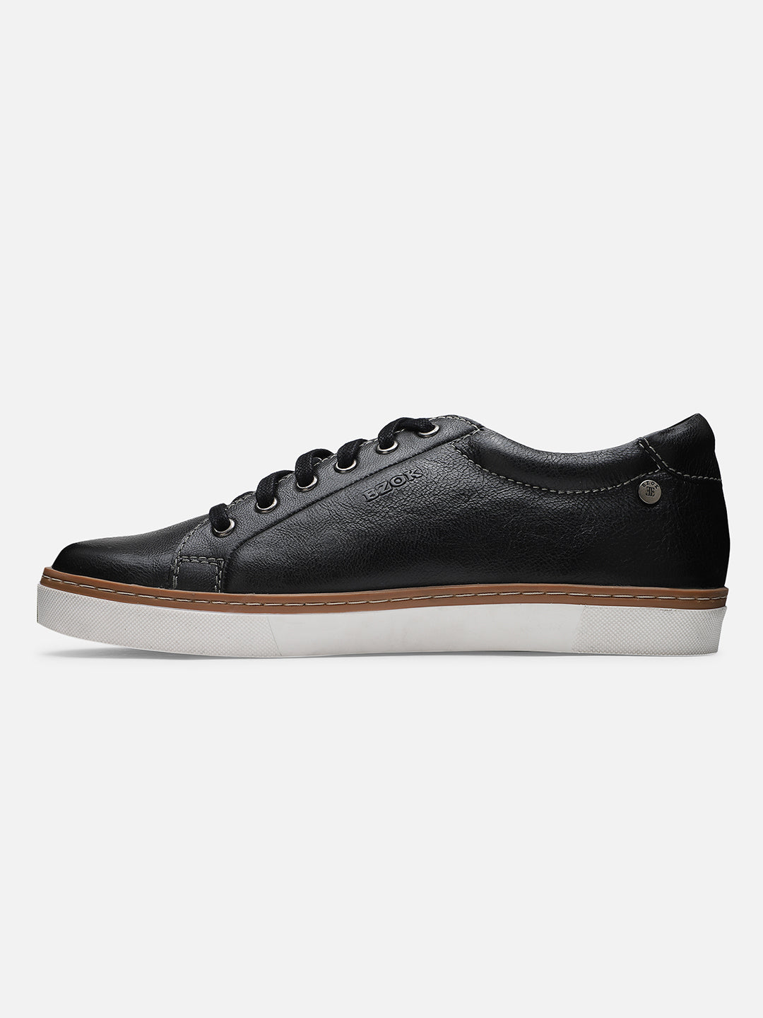 Ezok Men Stan 2191 Black Leather Sneakers