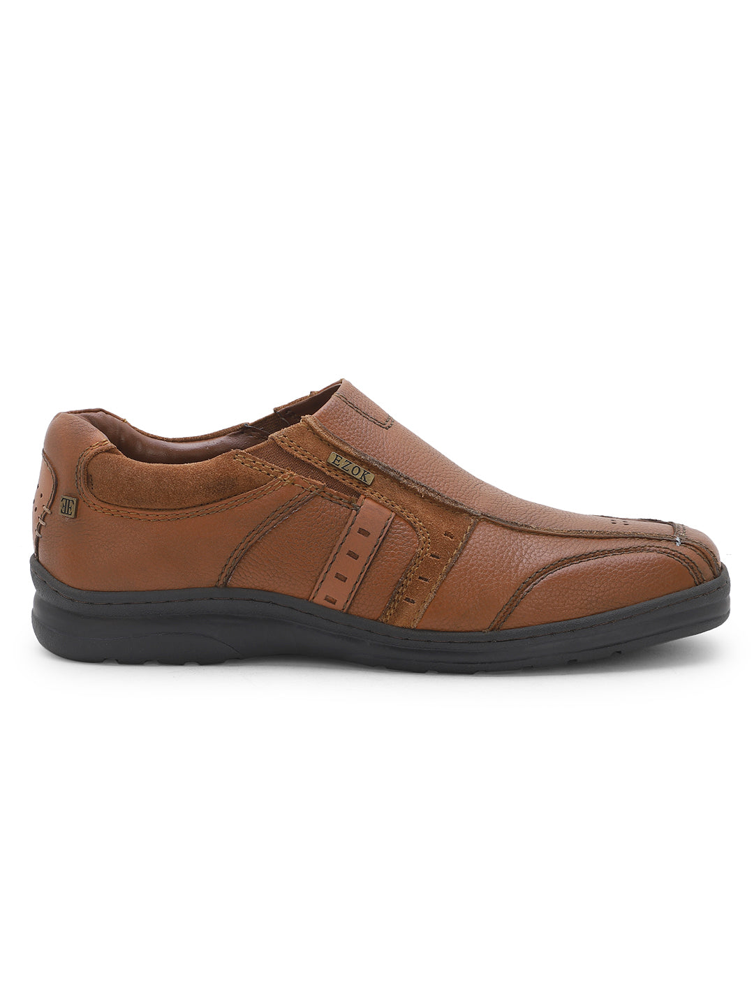 Ezok Men Genuine Leather Slip-Ons Shoes