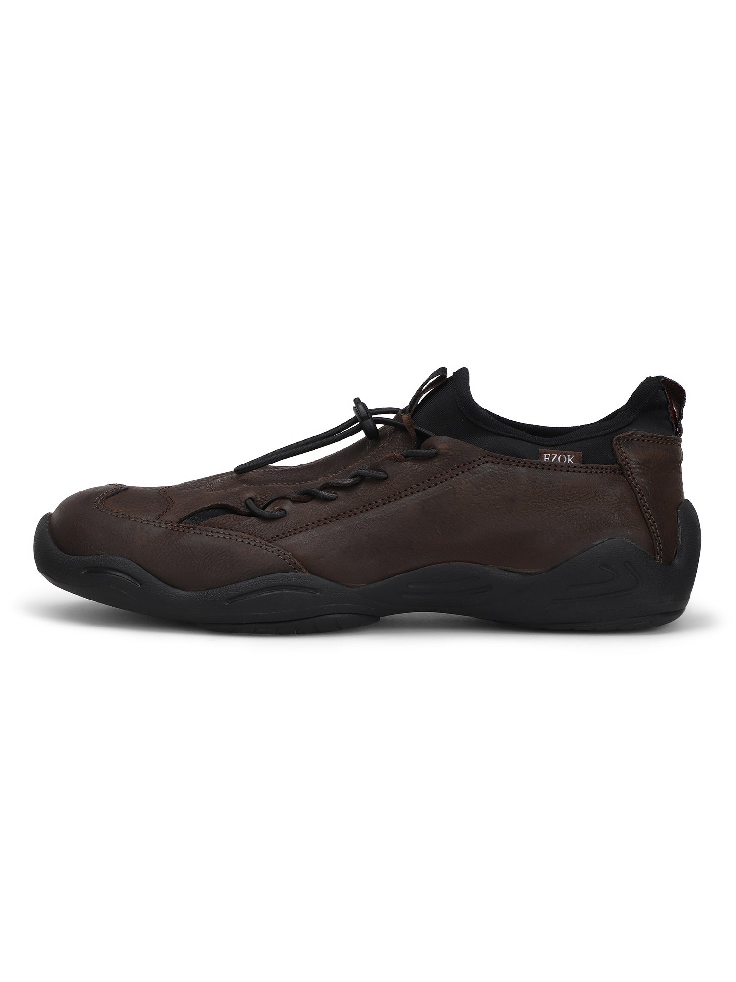 Ezok Brown Casual Nubuck Leather Men Sneakers