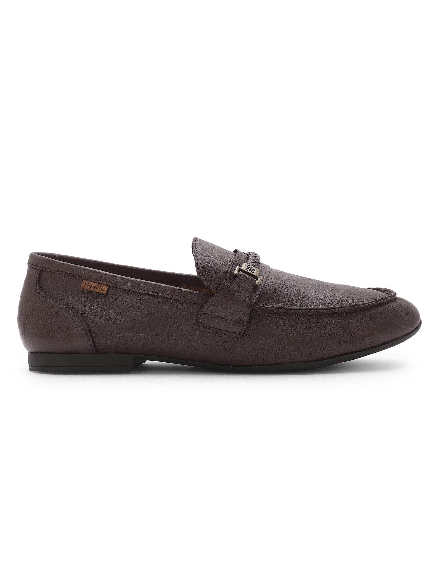 Ezok Shoes Mens Brown Leather Moccasin