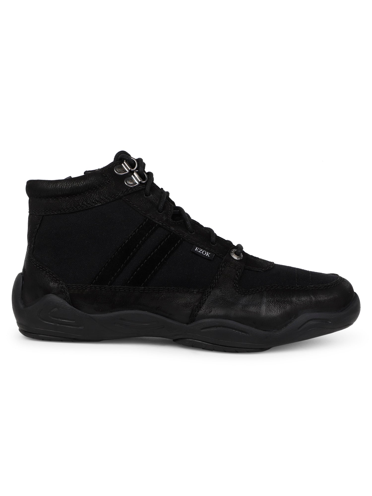 Ezok Black Strech Casual Boots Shoes