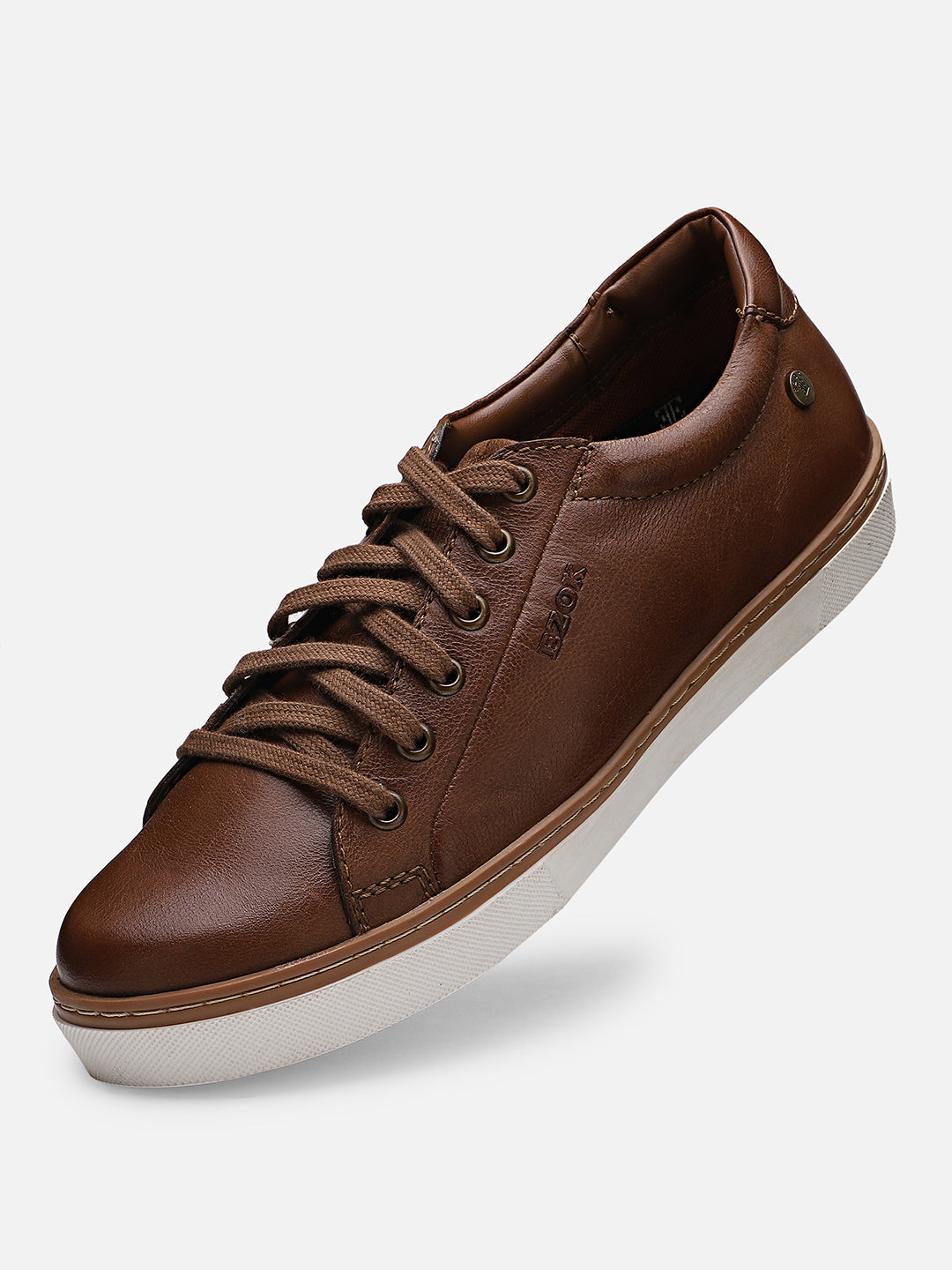 Ezok Men Stan 2191 Tan Leather Sneakers