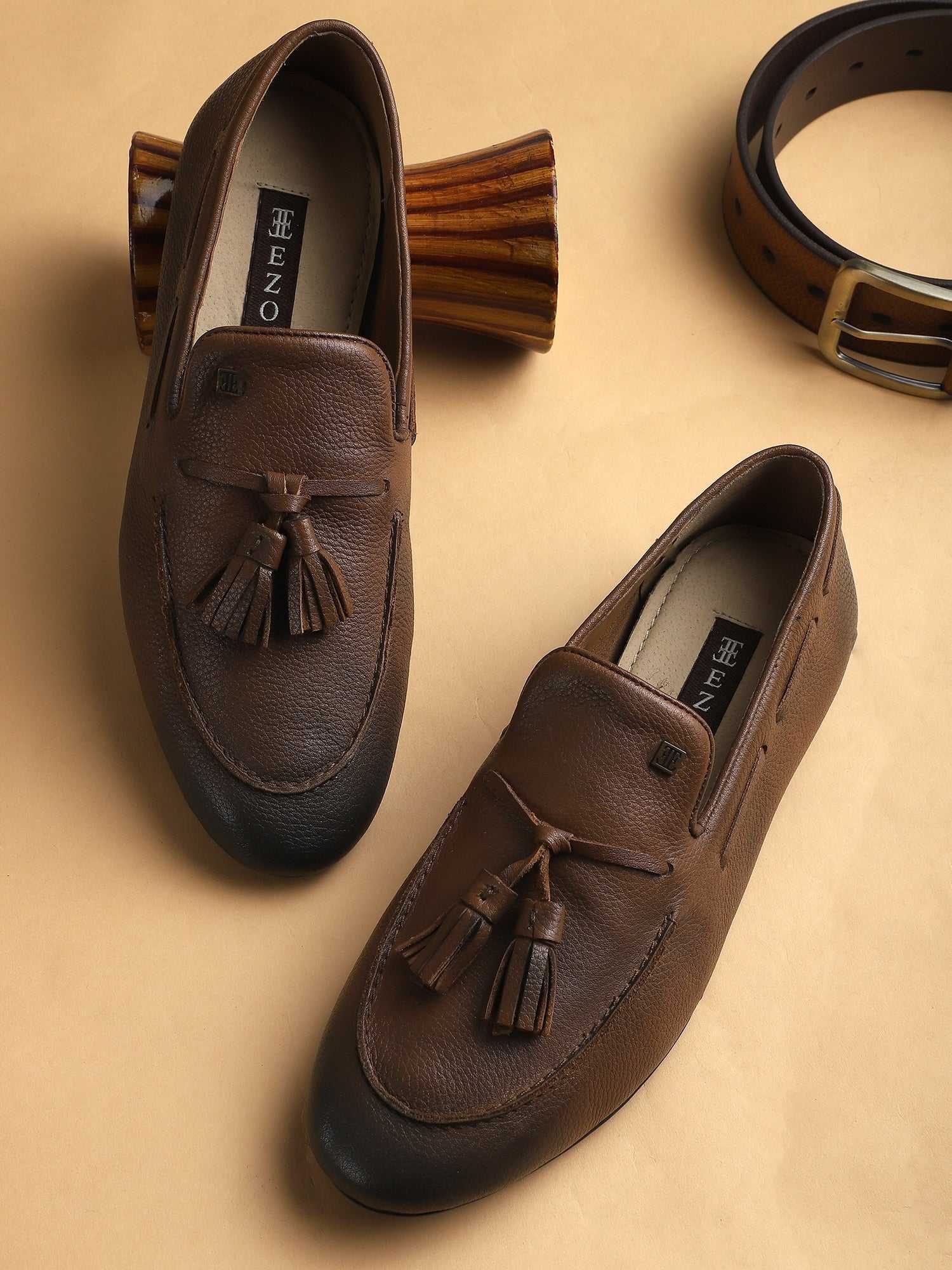 Men Tan Solid Derby Formal Shoes – ShoeTree