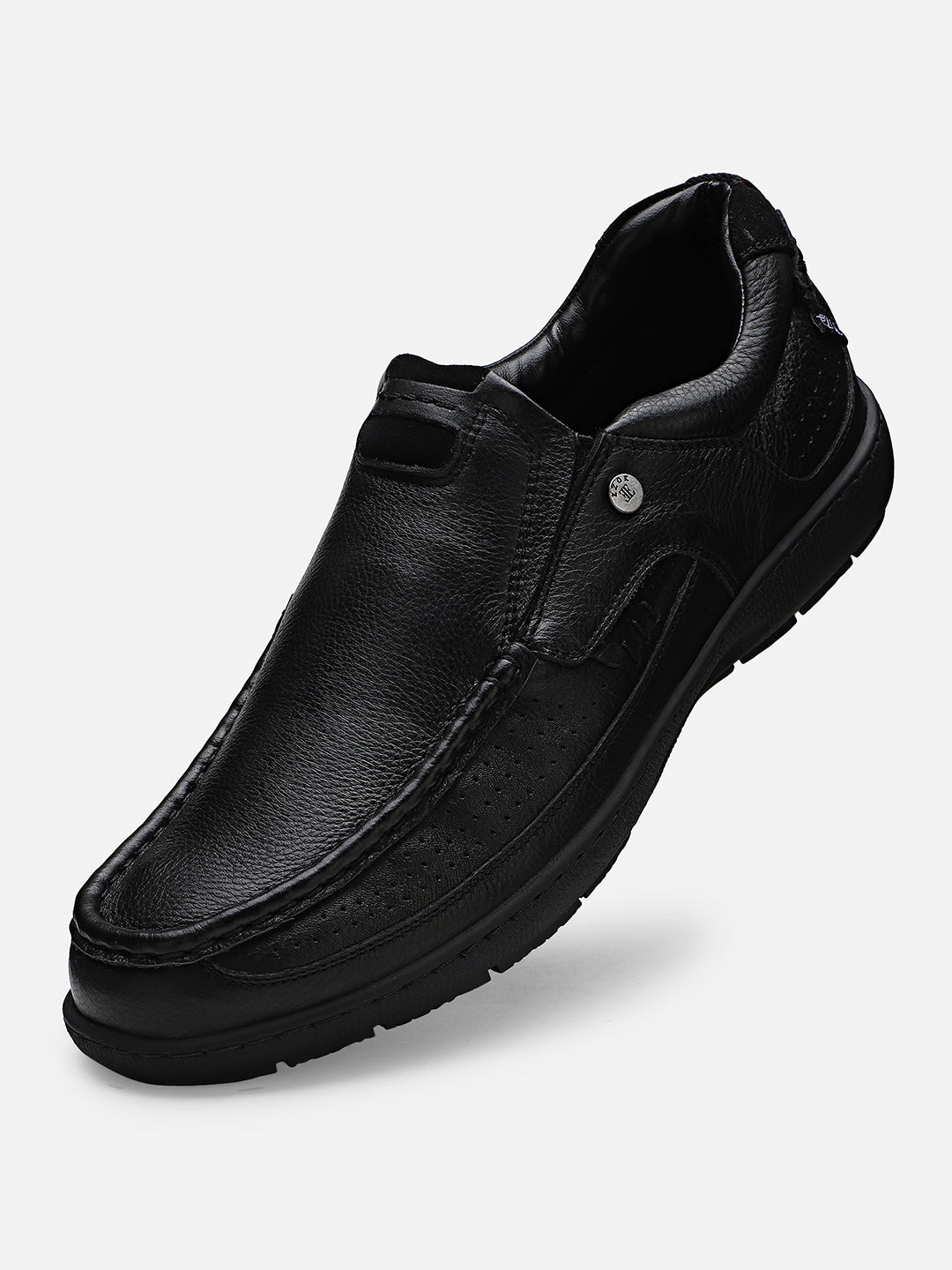 Ezok Men Haig 2184 Black Leather Casual Shoes