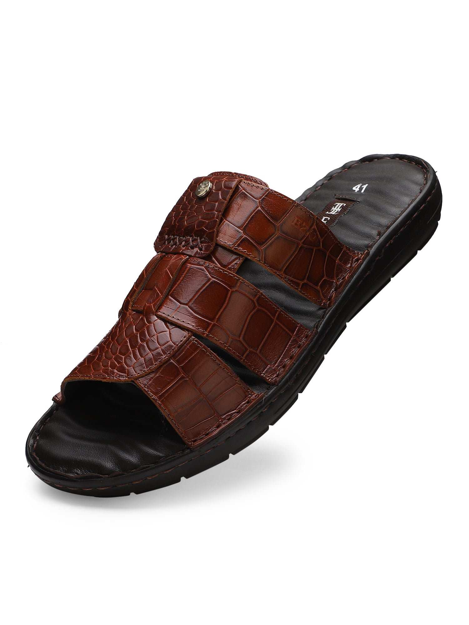 Ezok Men Croco Leather Oscar Sandal 2301