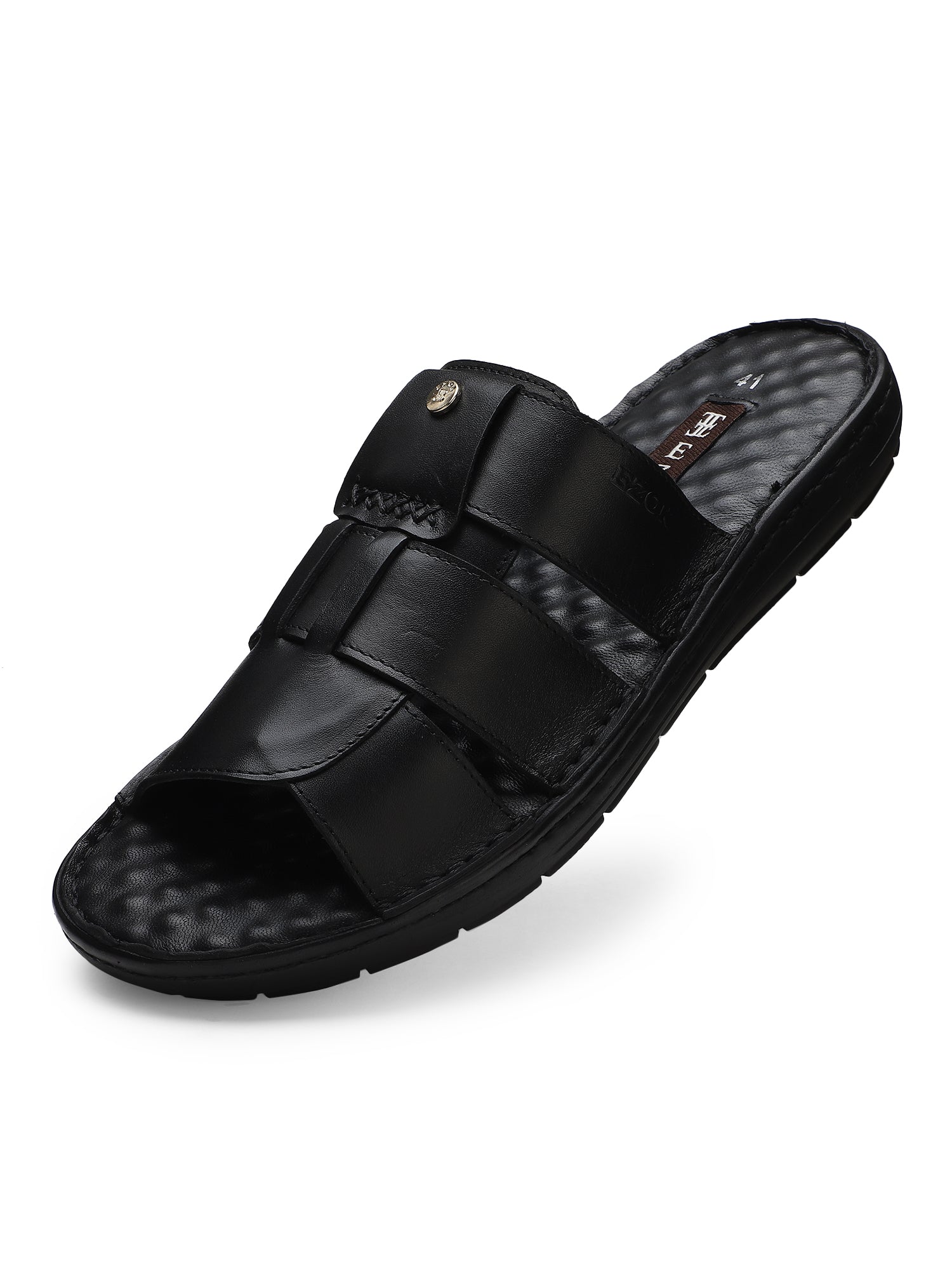 Ezok Men Norberto Black Leather Sandal 2301