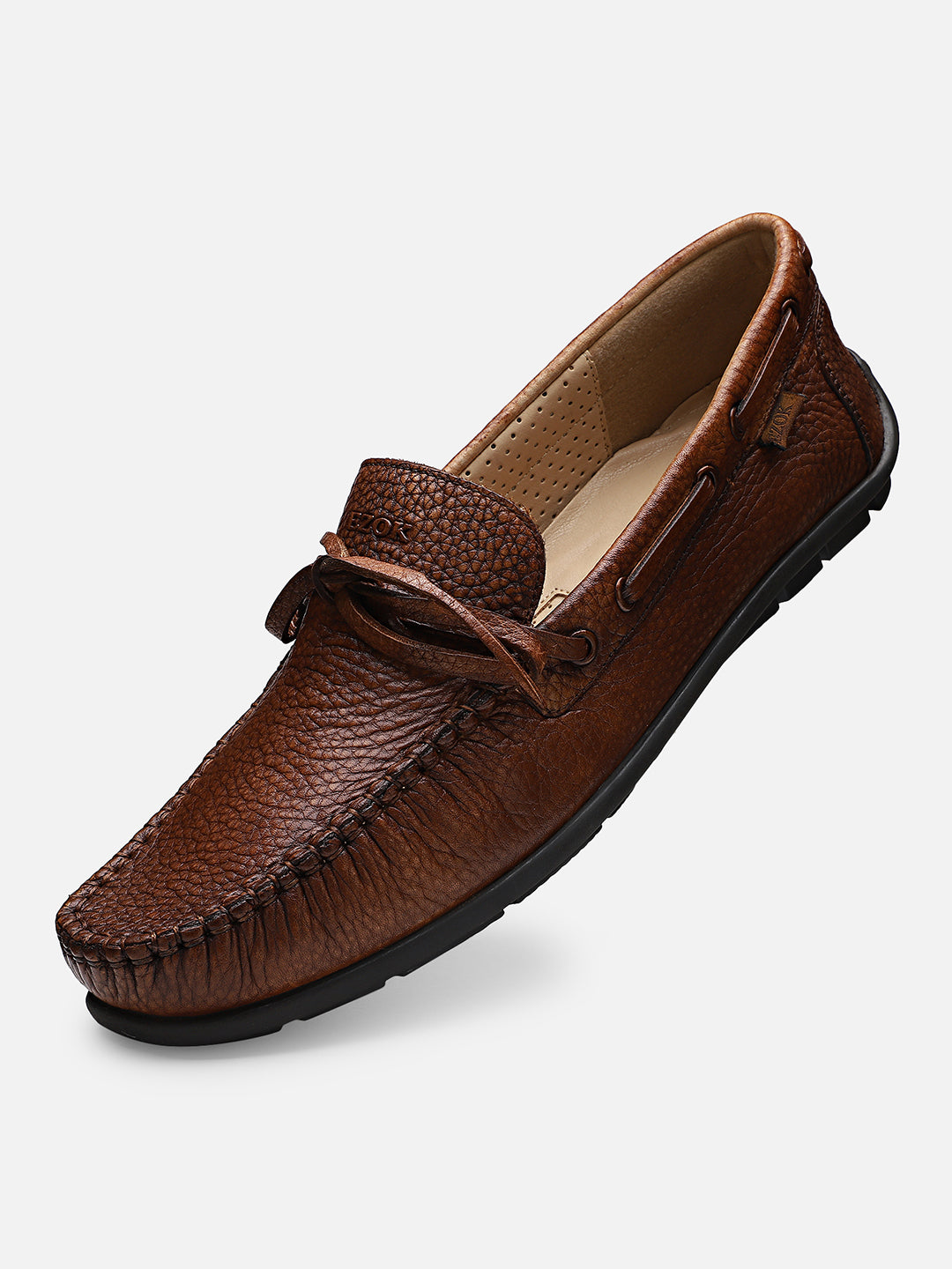 Ezok Men Moda 2060 Dark Tan Leather Moccasin Shoes