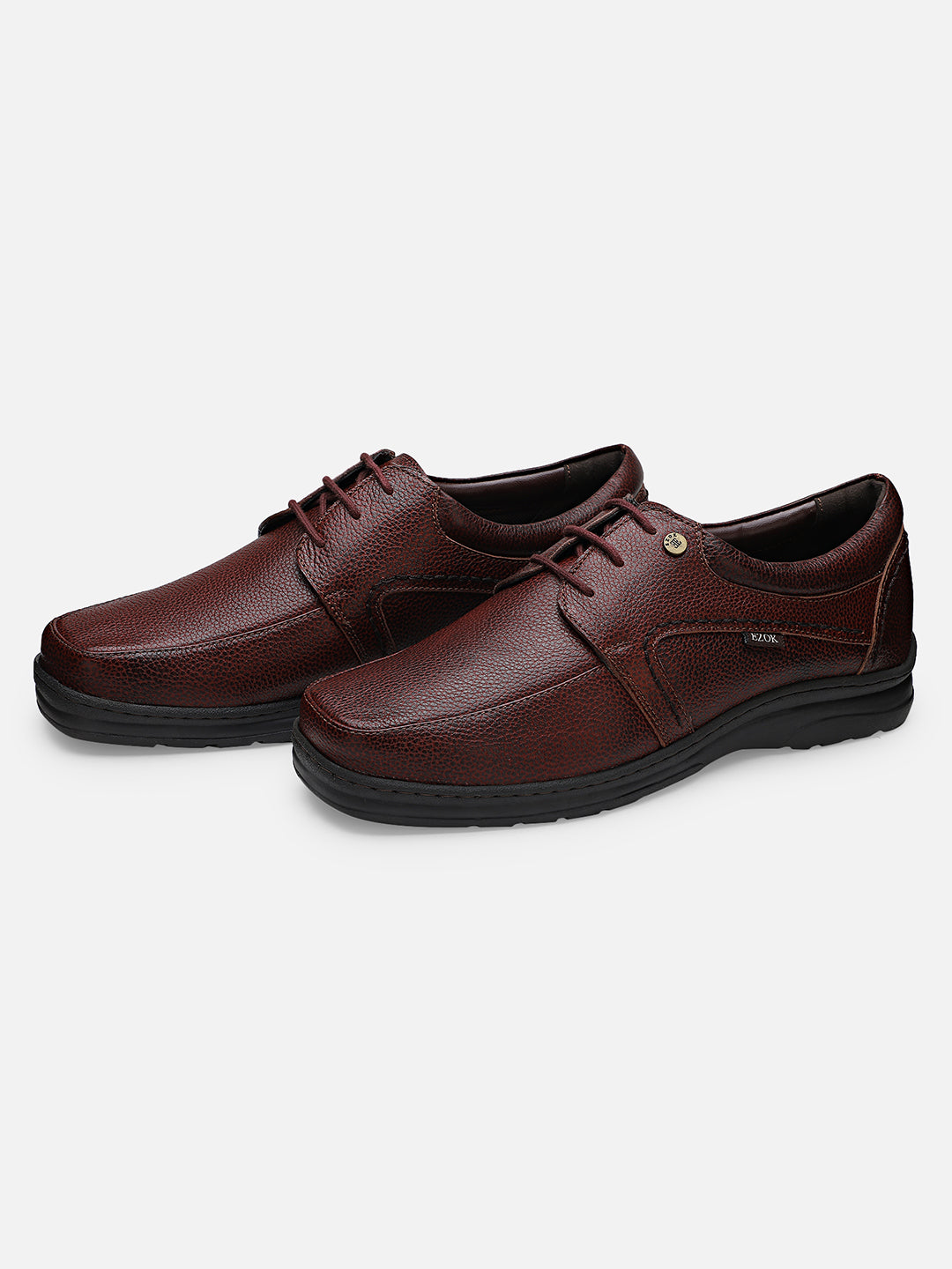 Ezok Men Hume 2174 Bordo Leather Casual Shoes