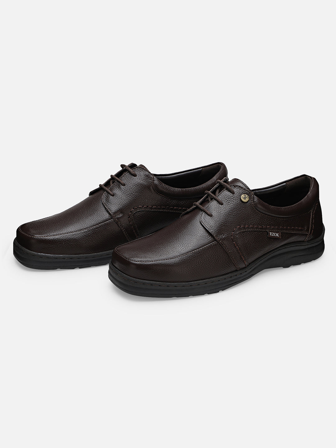Ezok Men Hume 2174 Black Leather Casual Shoes