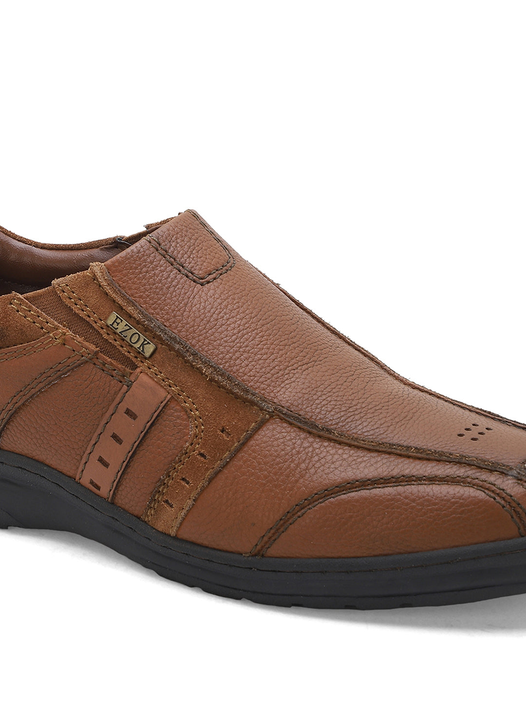 Ezok Men Genuine Leather Slip-Ons Shoes