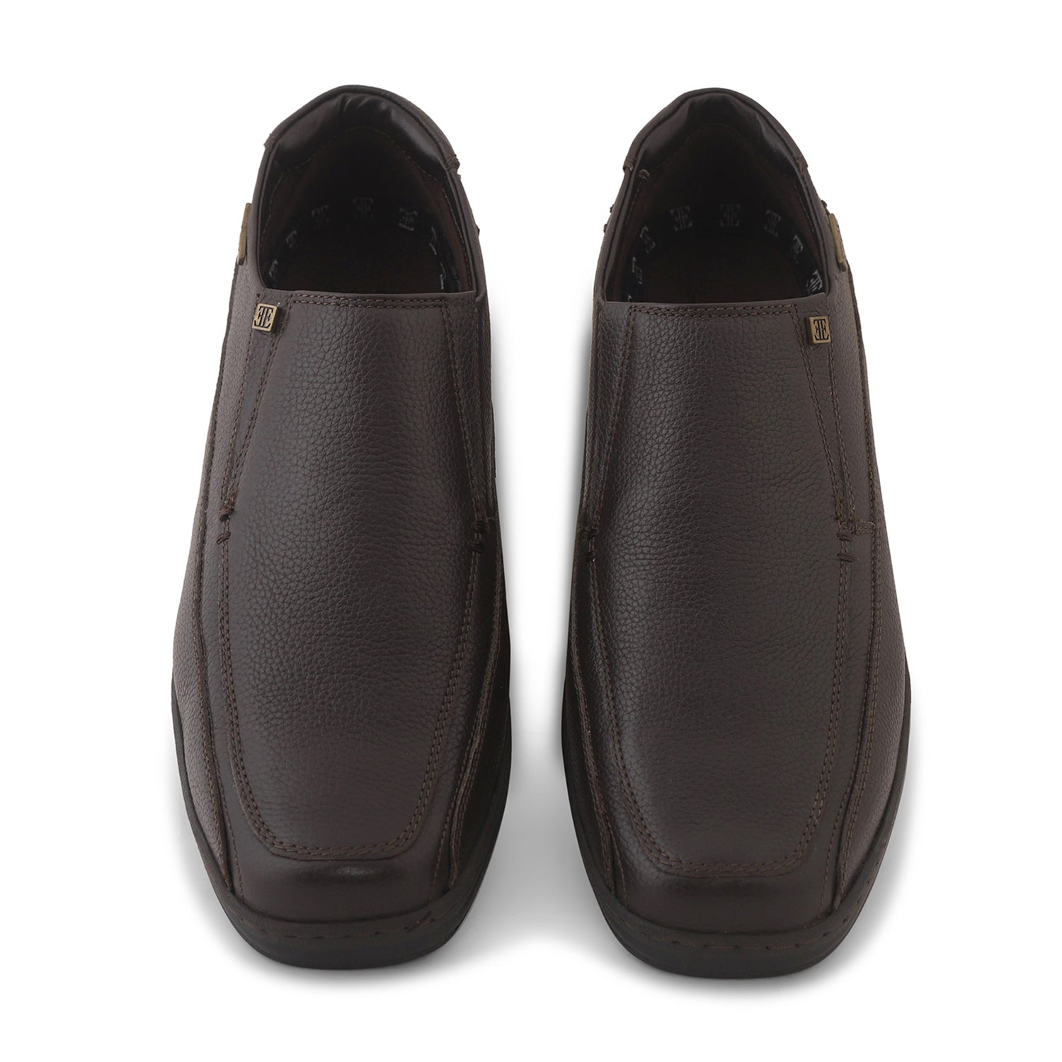 Ezok Brown Leather Slipon Shoes