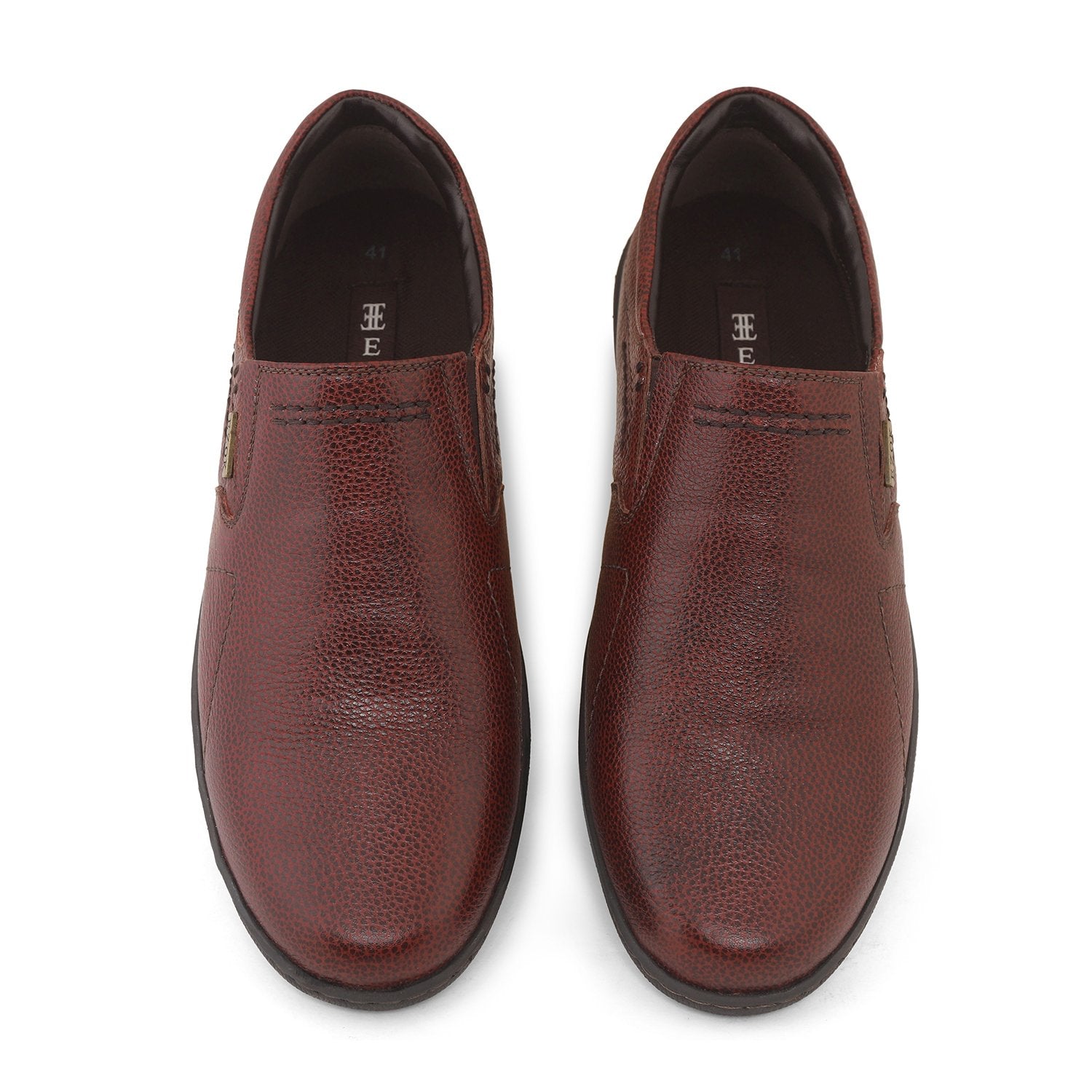 Ezok Brown Leather Slipon Loafers