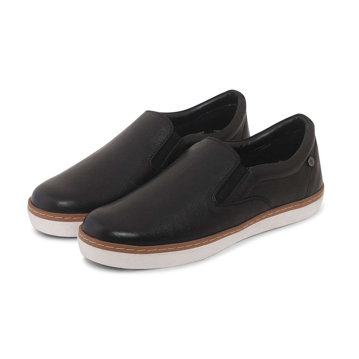 Ezok Mens Black Slip-On Sneakers