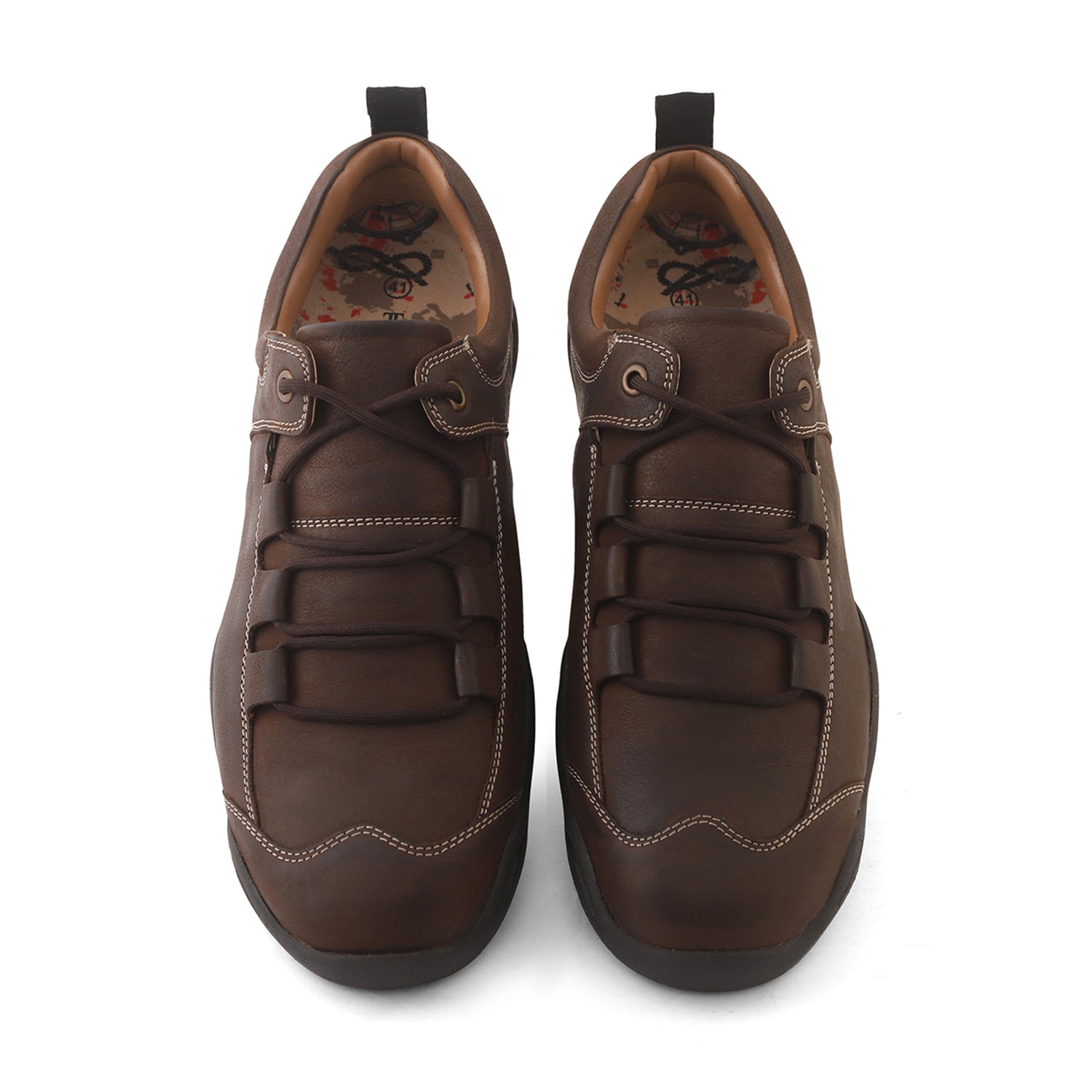 Ezok Mens Casual Brown Leather Sneakers