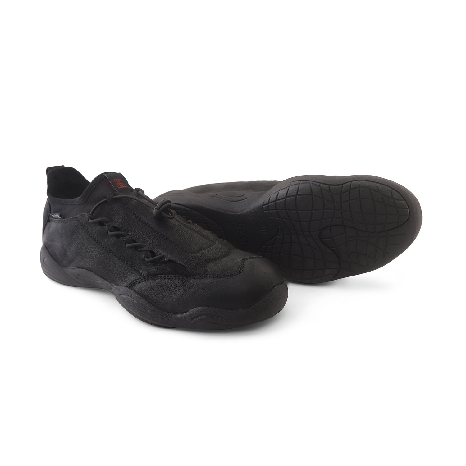 Ezok Black Casual Nubuck Leather Men Sneakers